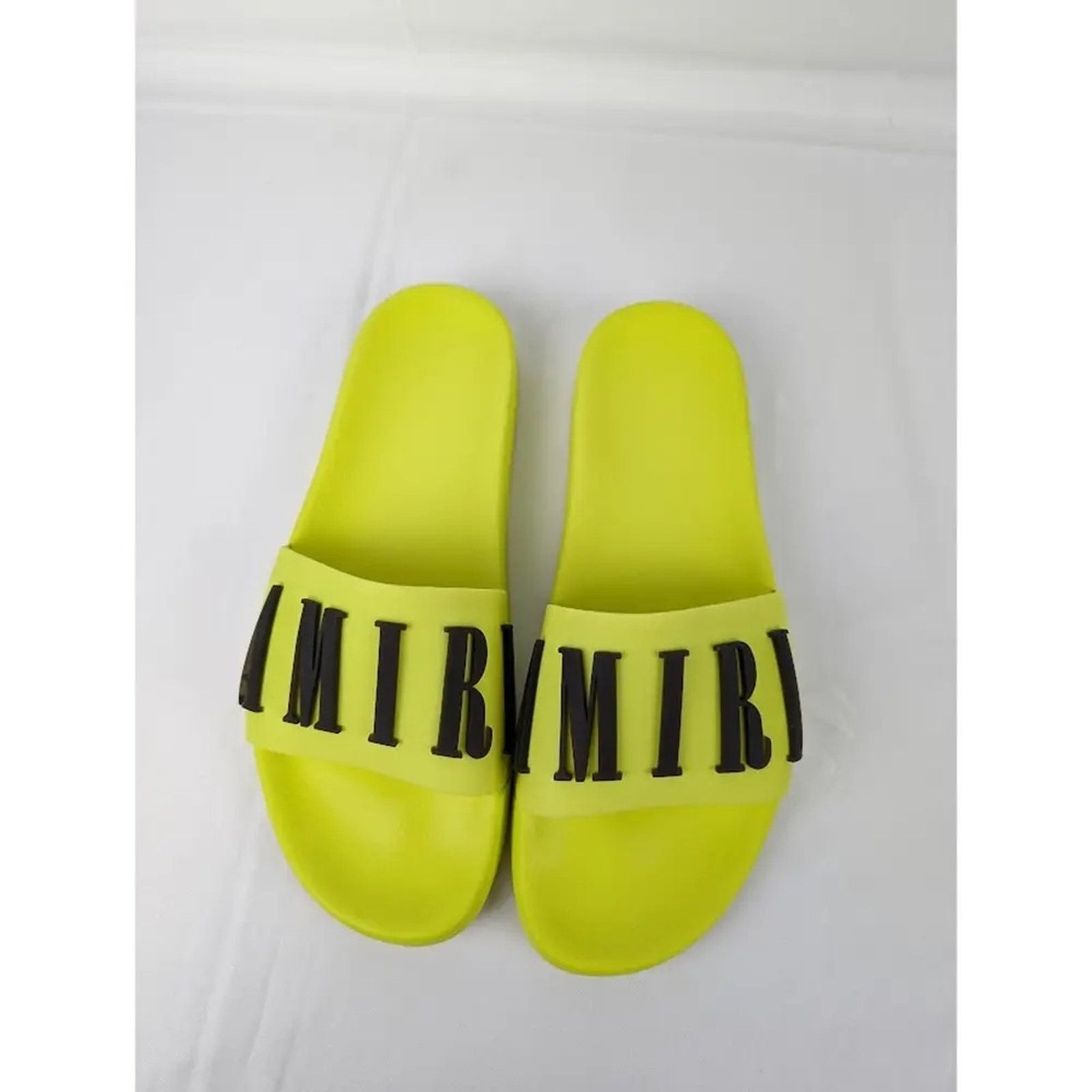 Amiri o1rshd1 Logo Pool Slide in Yellow/Black Size US 14 / EU 47 - 10 Thumbnail