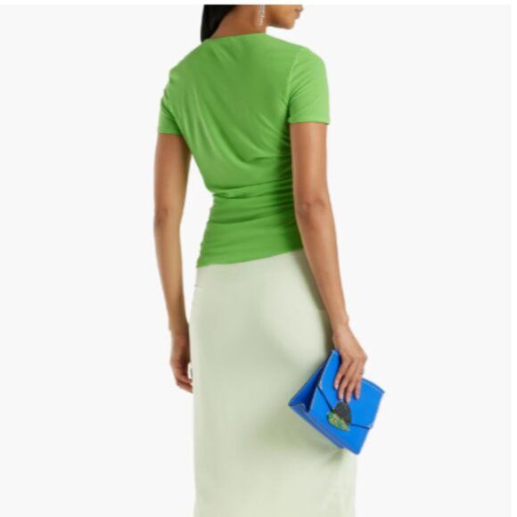 Helmut Lang Helmut Lang Green Ruched T-shirt - S/M, Reversible Size M / US 6-8 / IT 42-44 - 10 Thumbnail