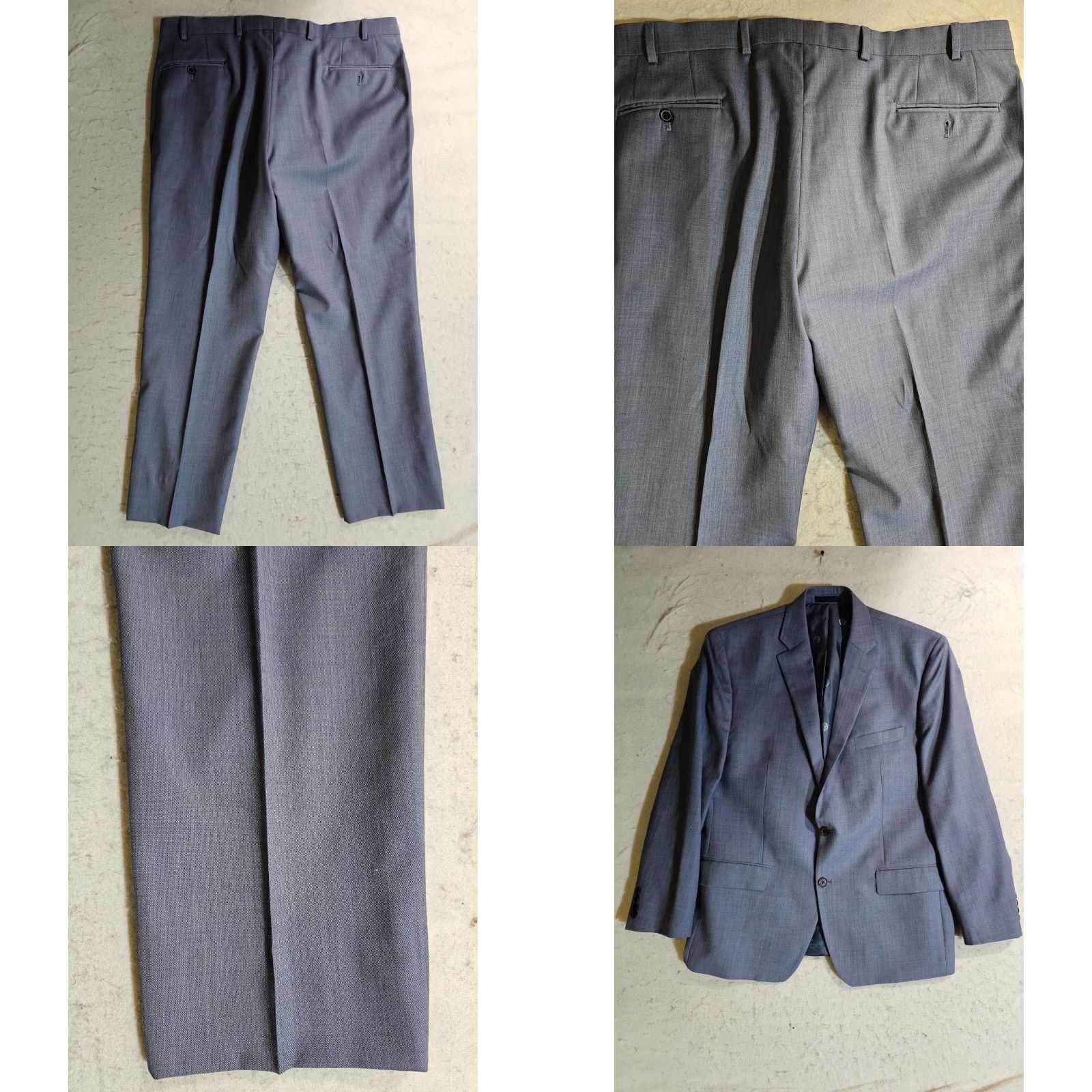 Ralph Lauren Lauren Ralph Lauren Black Label 2 Piece Suit Men 44R 38W 28L Solid Blue Gray Two-Button Size 44R - 8 Thumbnail