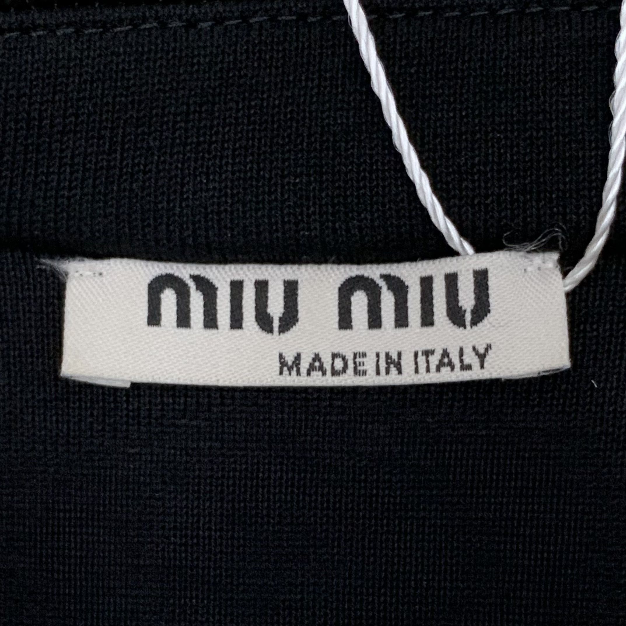 Miu Miu Miu Miu Black Zip-Up Cotton Jacket with Side Logo (Size S) Size S / US 4 / IT 40 - 2 Thumbnail