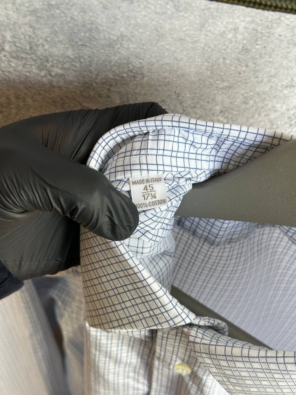 Brioni Brioni Dress Shirt Button Up Blue Micro Check LS Made Italy Size US XL / EU 56 / 4 - 11 Thumbnail
