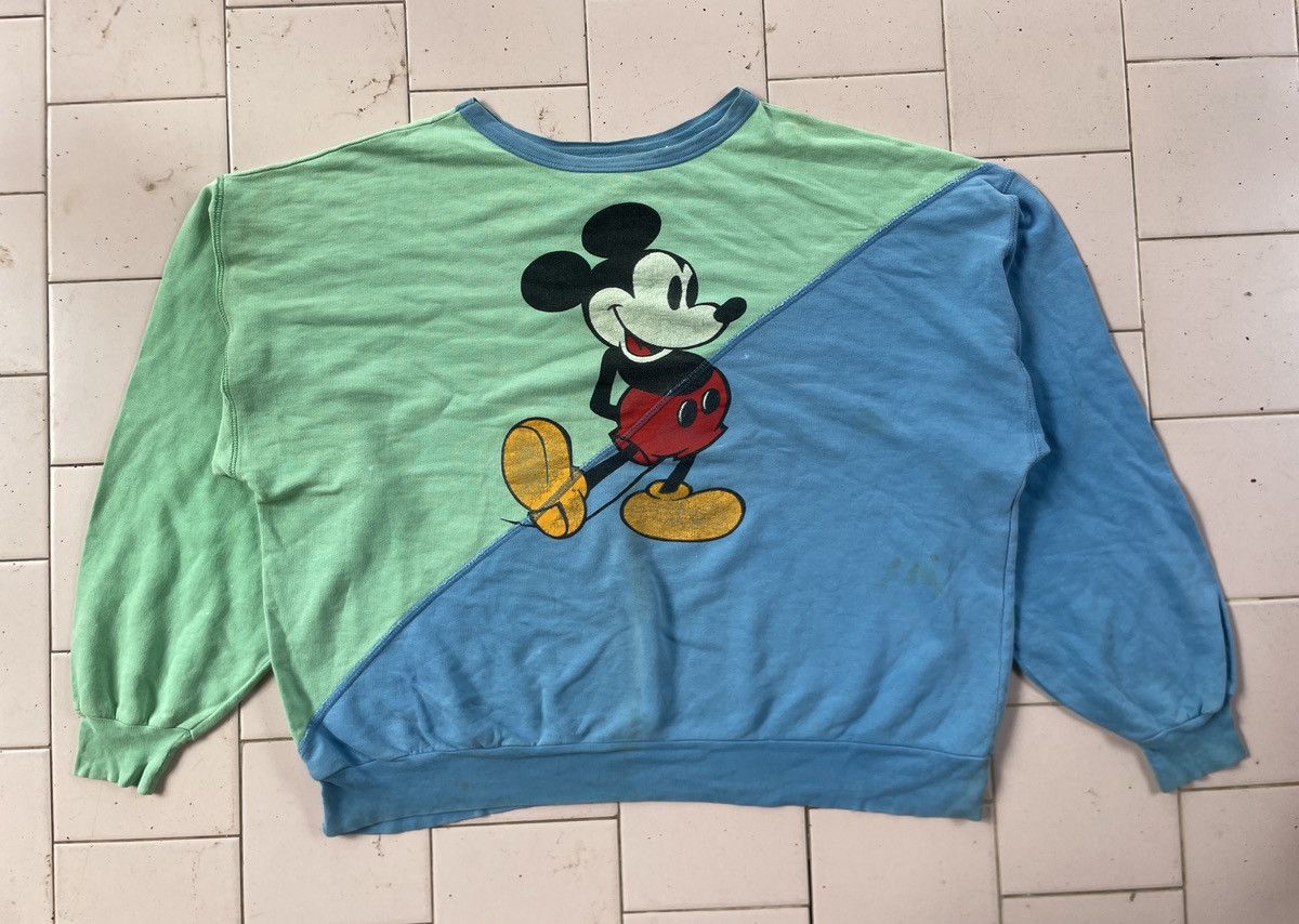 Disney × Mickey Mouse × Vintage Vintage mickey mouse double connecting fabric sweatshirt Size US L / EU 52-54 / 3 - 1 Thumbnail