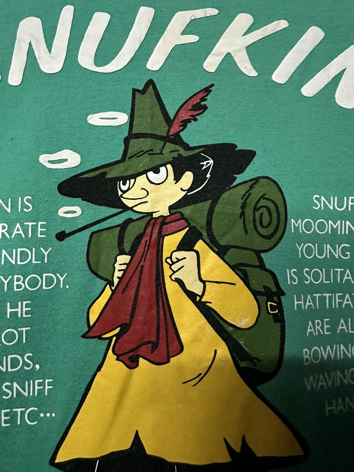 Japanese Brand Vintage 90s Snufkin Solitary Chap By Zuiyo Single Stitch Tee Size US M / EU 48-50 / 2 - 4 Thumbnail