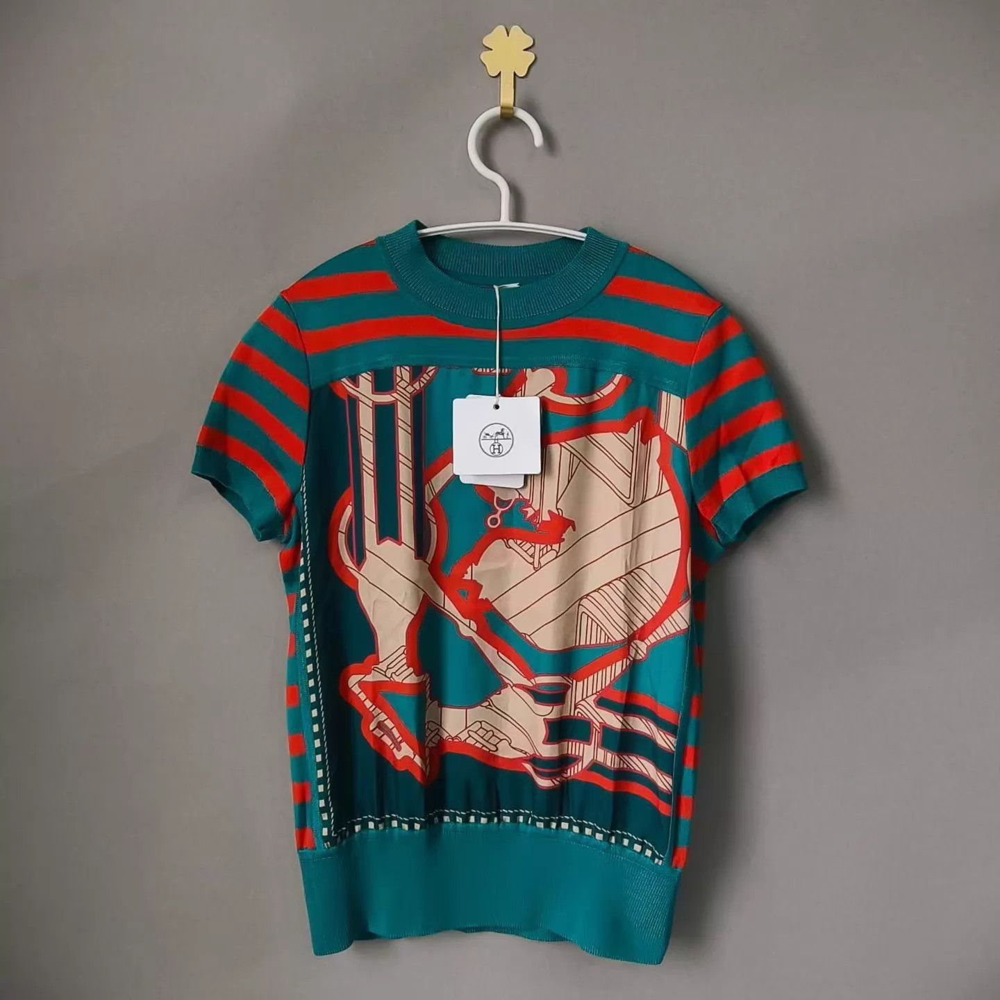 Hermes Hermes Silk Cashmere Short Sleeve T-Shirt 34 Size XS / US 0-2 / IT 36-38 - 1 Thumbnail