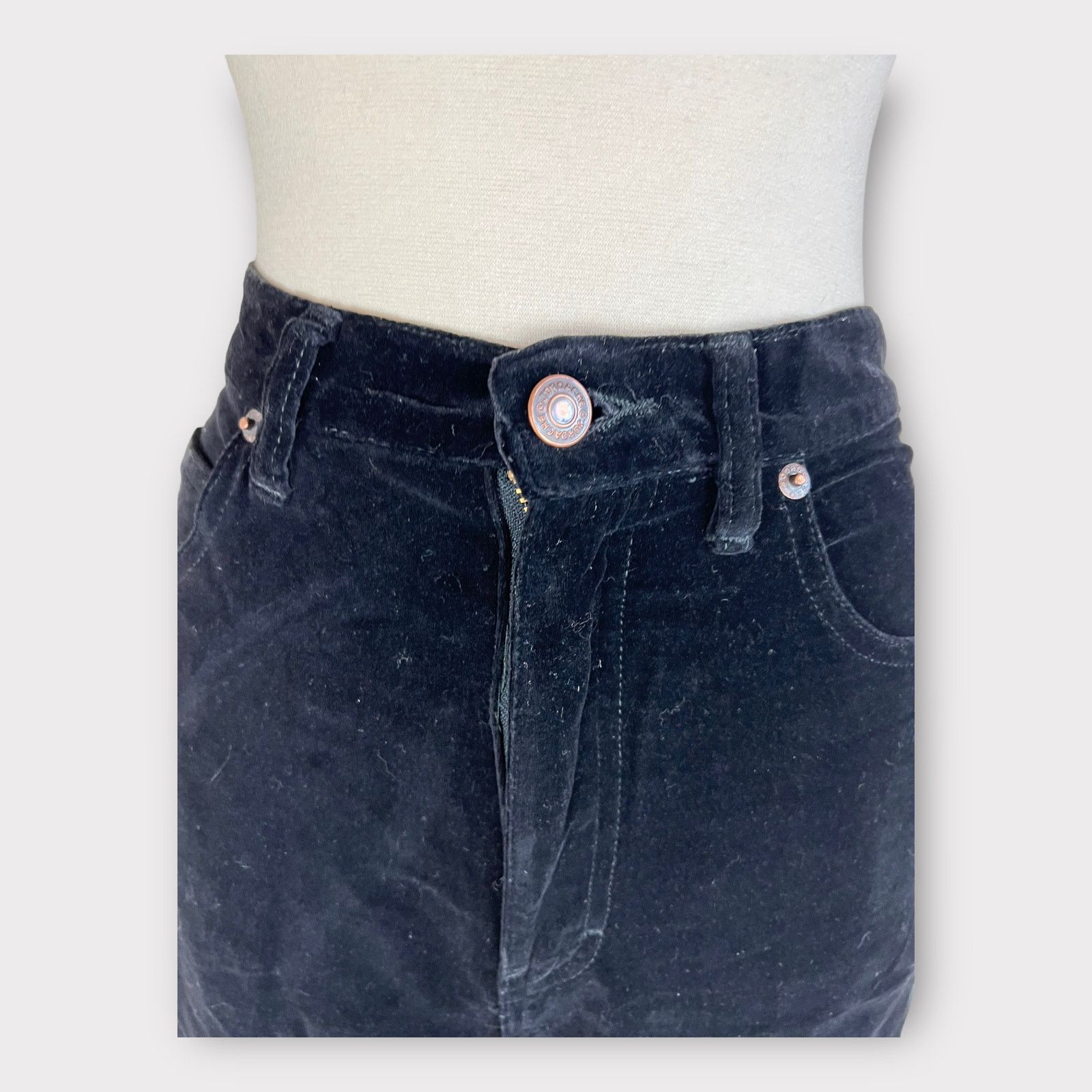 Jordache Jordache | 90s High Waist Straight Black Velvet Jeans Size 32" / US 10 / IT 46 - 3 Thumbnail