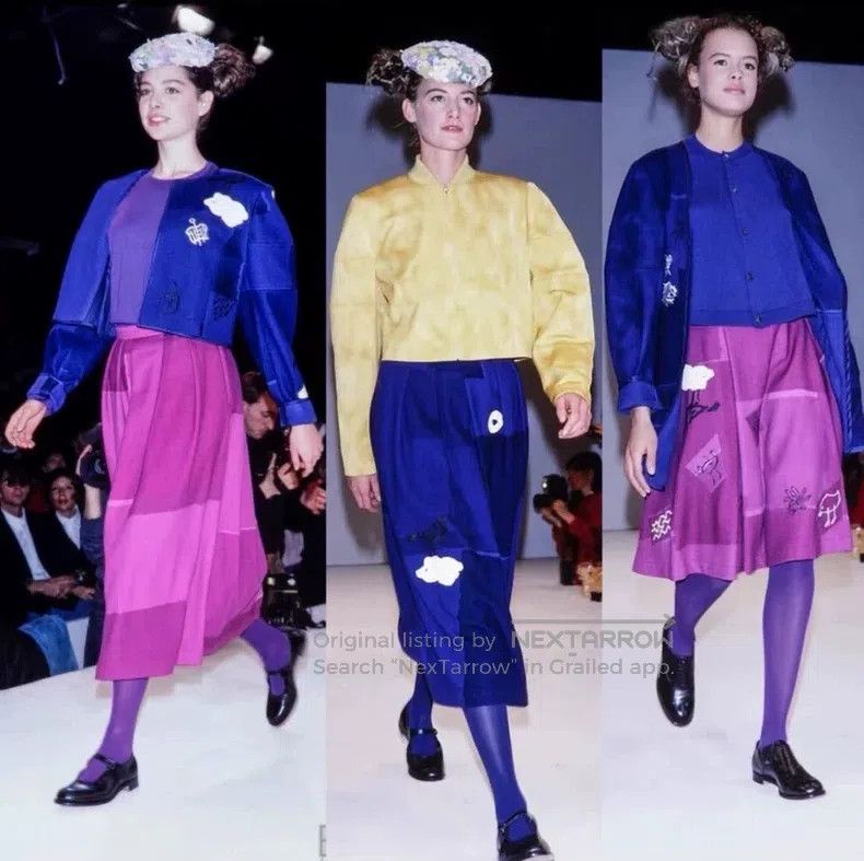 Comme des Garcons Comme Des Garcons size M Wool Cartoon Printed Blue Skirt Size 23" - 8 Thumbnail