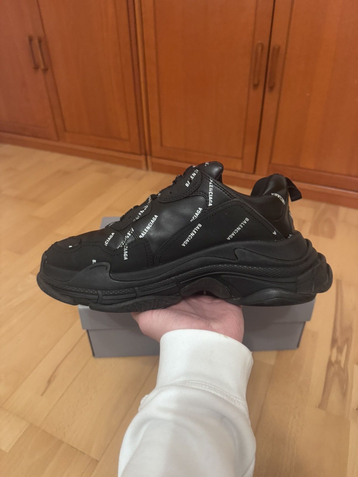Balenciaga Balenciaga Triple S All-Over Black Size US 9 / EU 42 - 5 Thumbnail