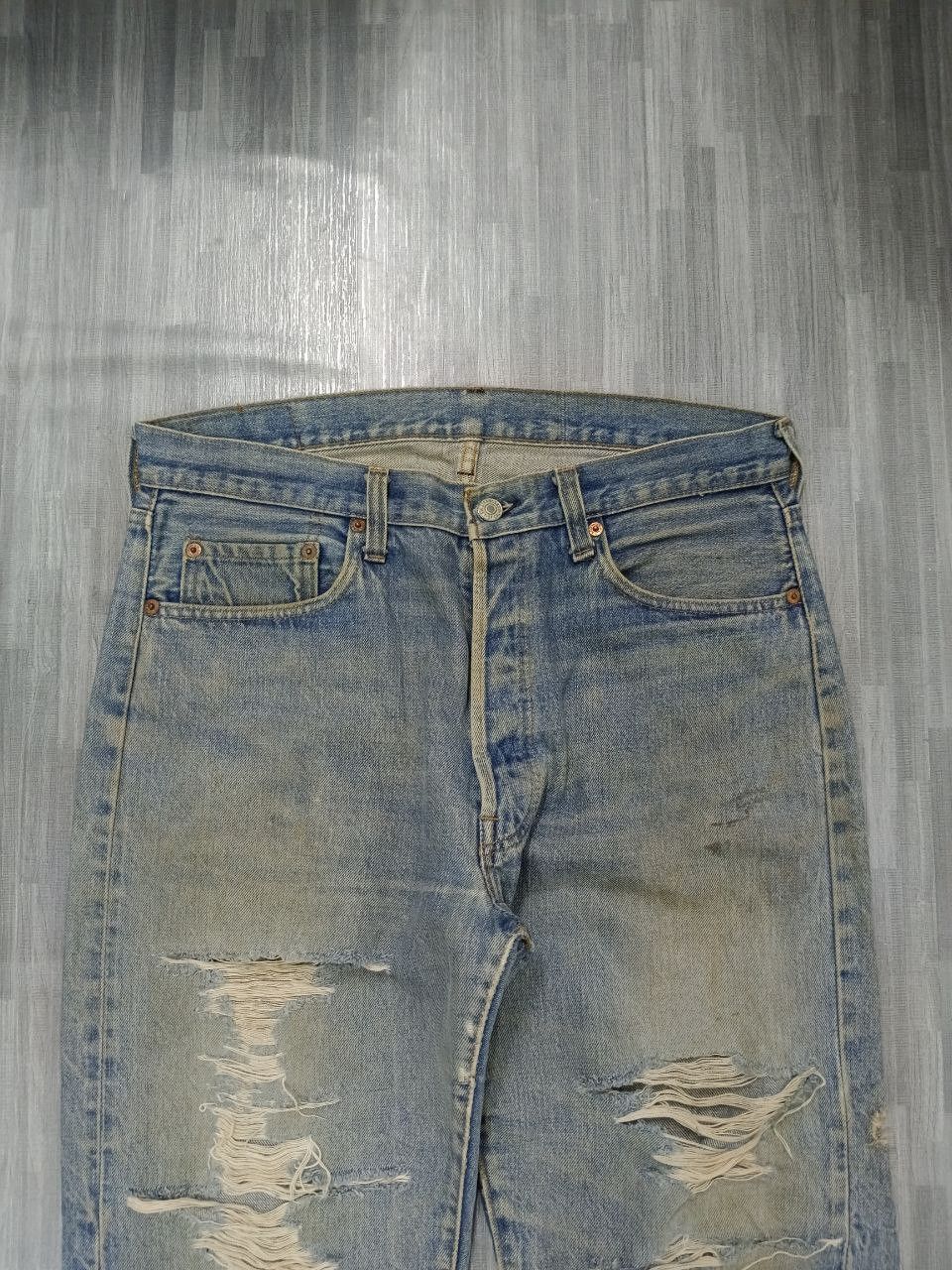 Levi's Vintage Clothing THRASH LEVIS 70s SELVEDGE DENIM PANTS Size US 33 - 4 Thumbnail