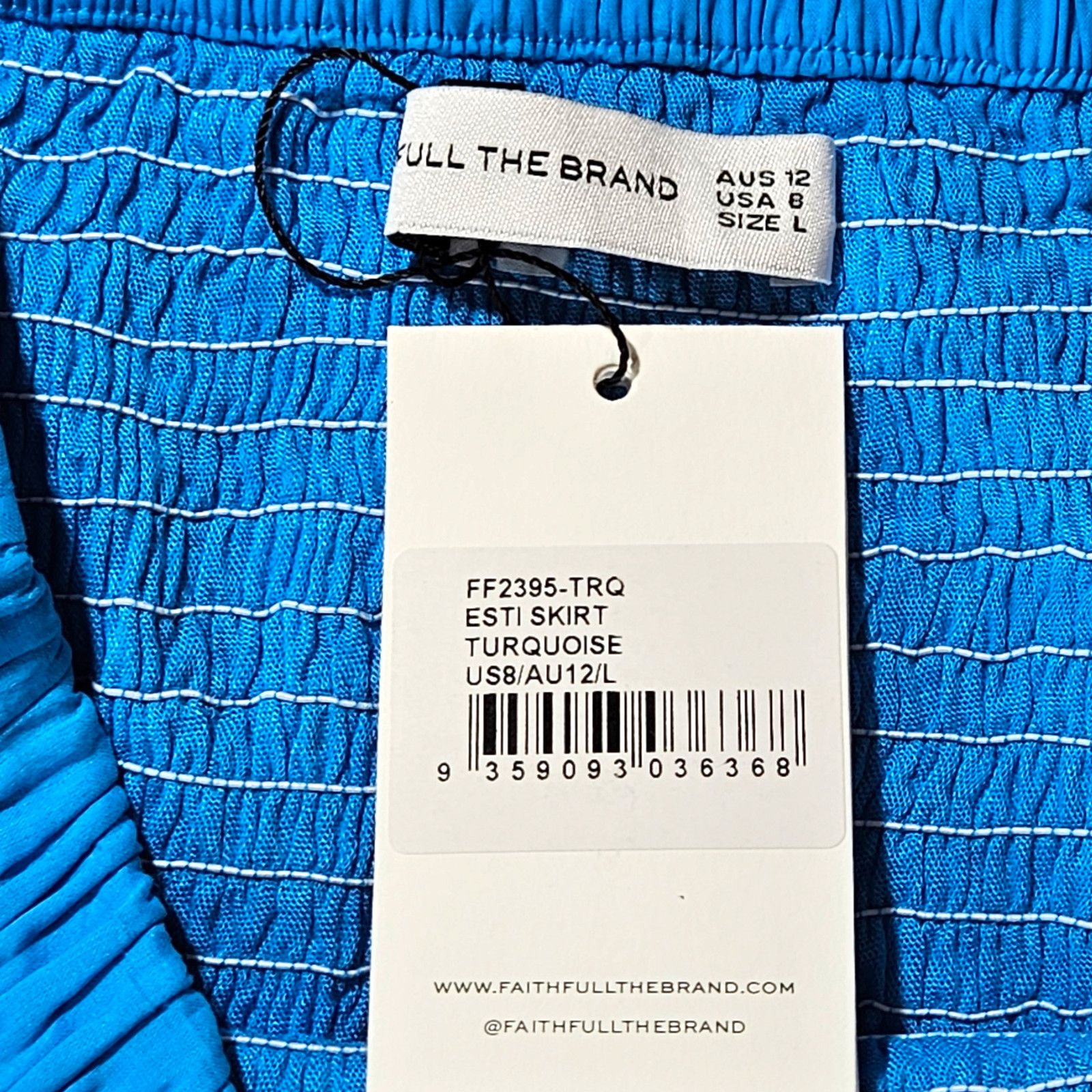 FAITHFULL NWT Faithfull the Brand Esti Mini Skirt Sz. 8 Turquoise Size 30" / US 8 / IT 44 - 7 Thumbnail