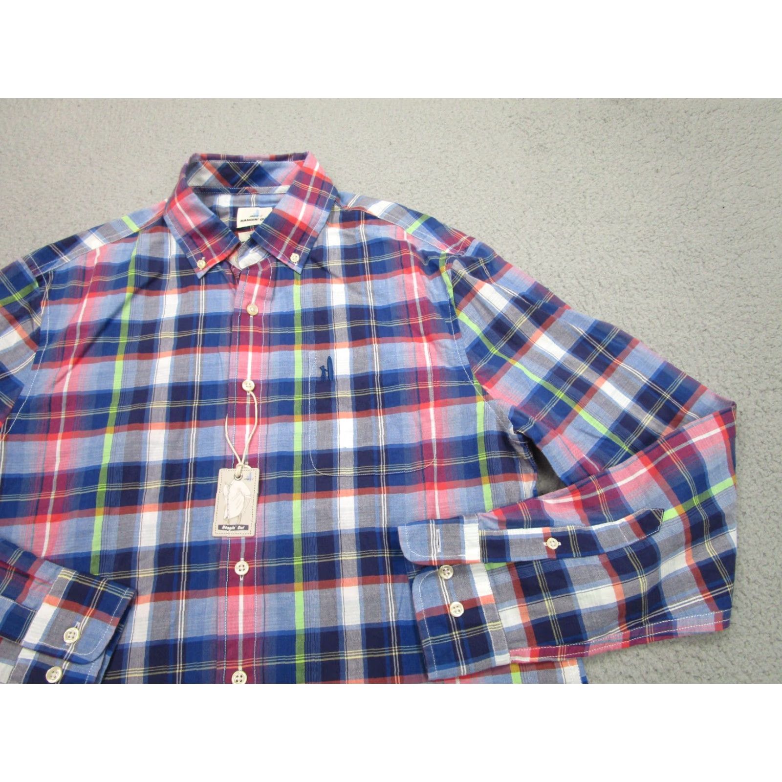 johnnie-O johnnie-O Shirt Mens Medium Button-Down Plaid Cotton Casual Adult Blue Size US M / EU 48-50 / 2 - 2 Thumbnail