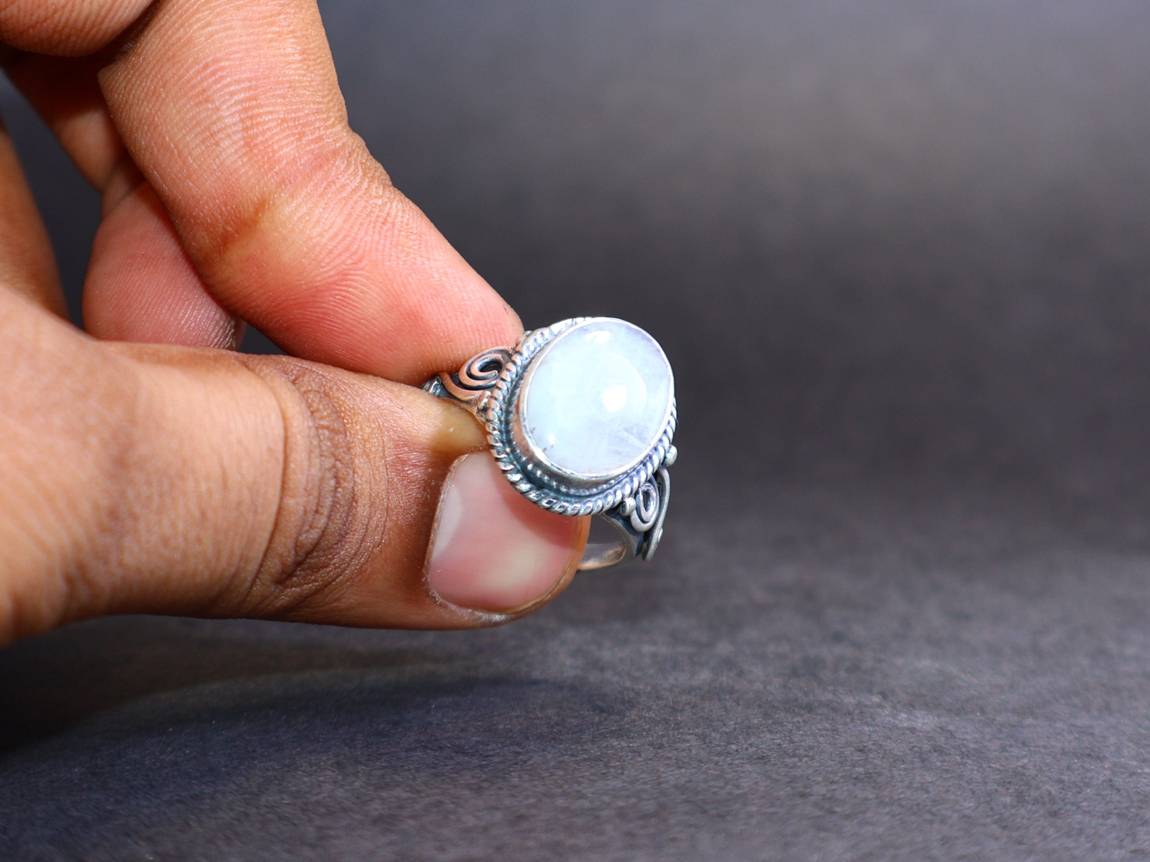 Handmade Moonstone Ring, 925 Sterling Silver Ring, Handmade Ring, Size ONE SIZE - 6 Thumbnail