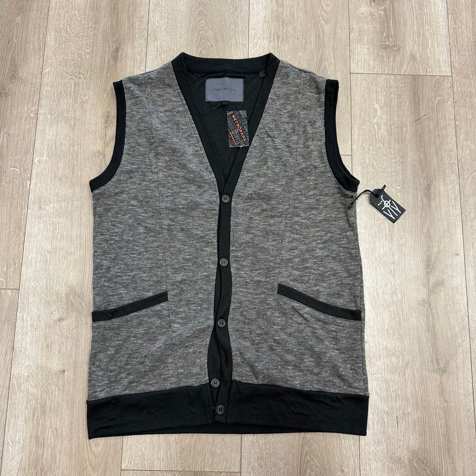 Tripp NYC Doppelganger Presto Jersey Knit Vest Black Gray Size Large L Size US L / EU 52-54 / 3 - 1 Thumbnail