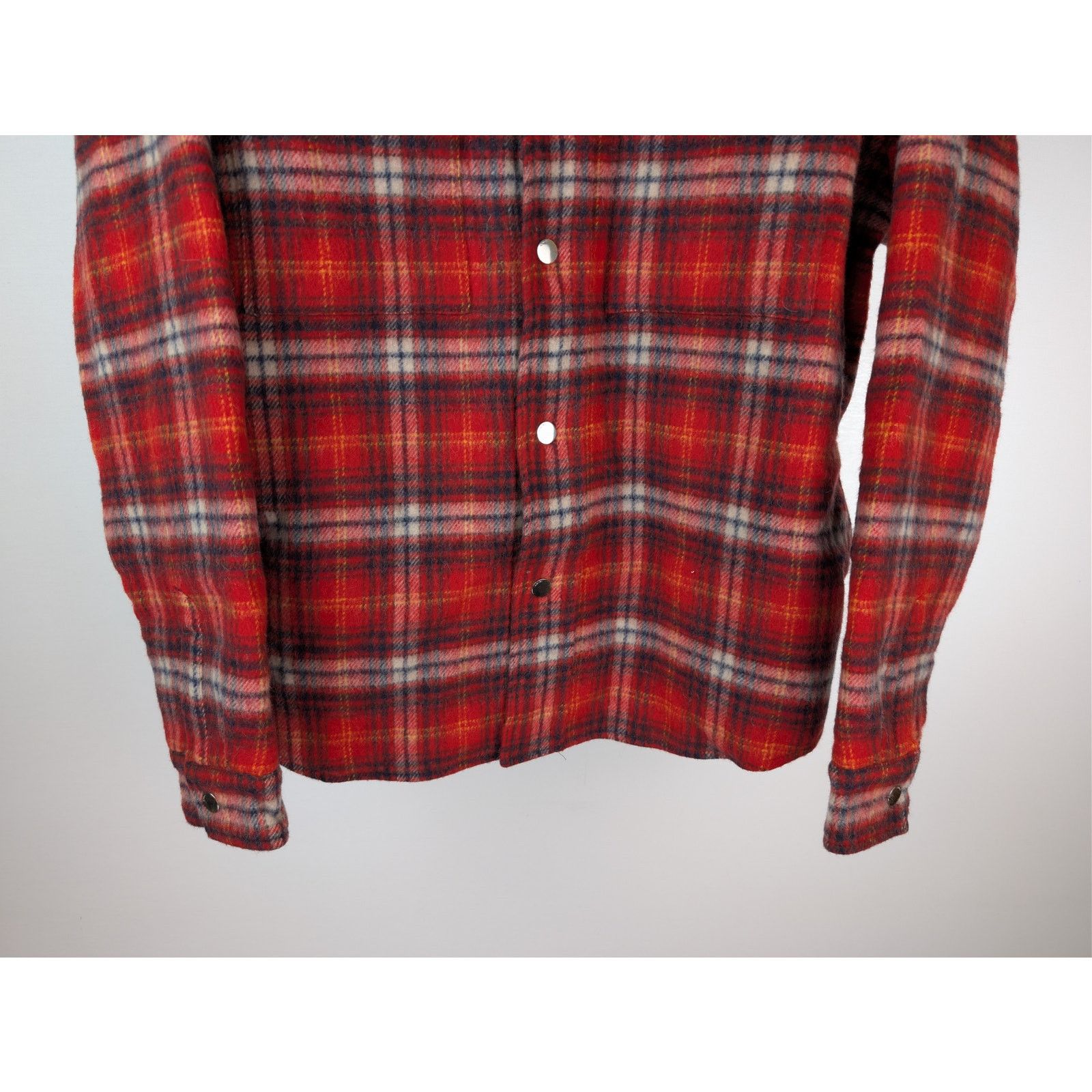 Amiri o1rshd1 Brushed Plaid Overshirt in Red Size US M / EU 48-50 / 2 - 4 Thumbnail