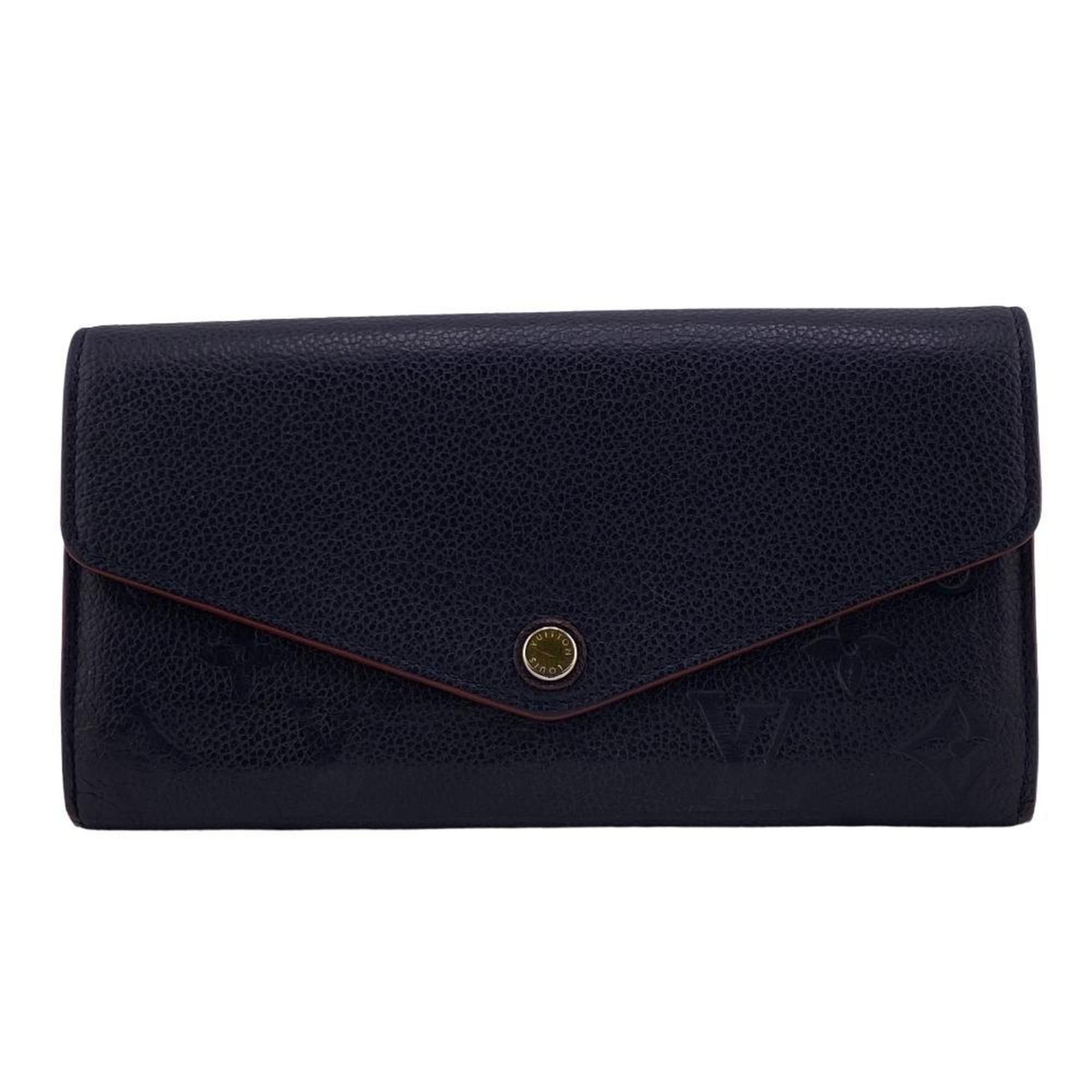 image of Louis Vuitton M62125 Portefeuil Sarah Monogram Empreinte Long Wallet Navy Ladies, Women's