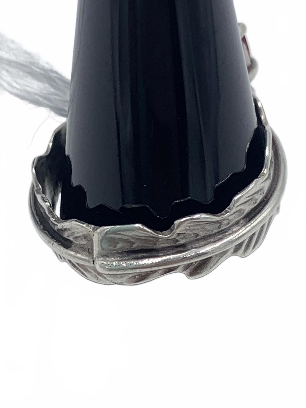 Other Rubies Set in Sterling Silver Native Floral & Feather Ring Size ONE SIZE - 6 Thumbnail