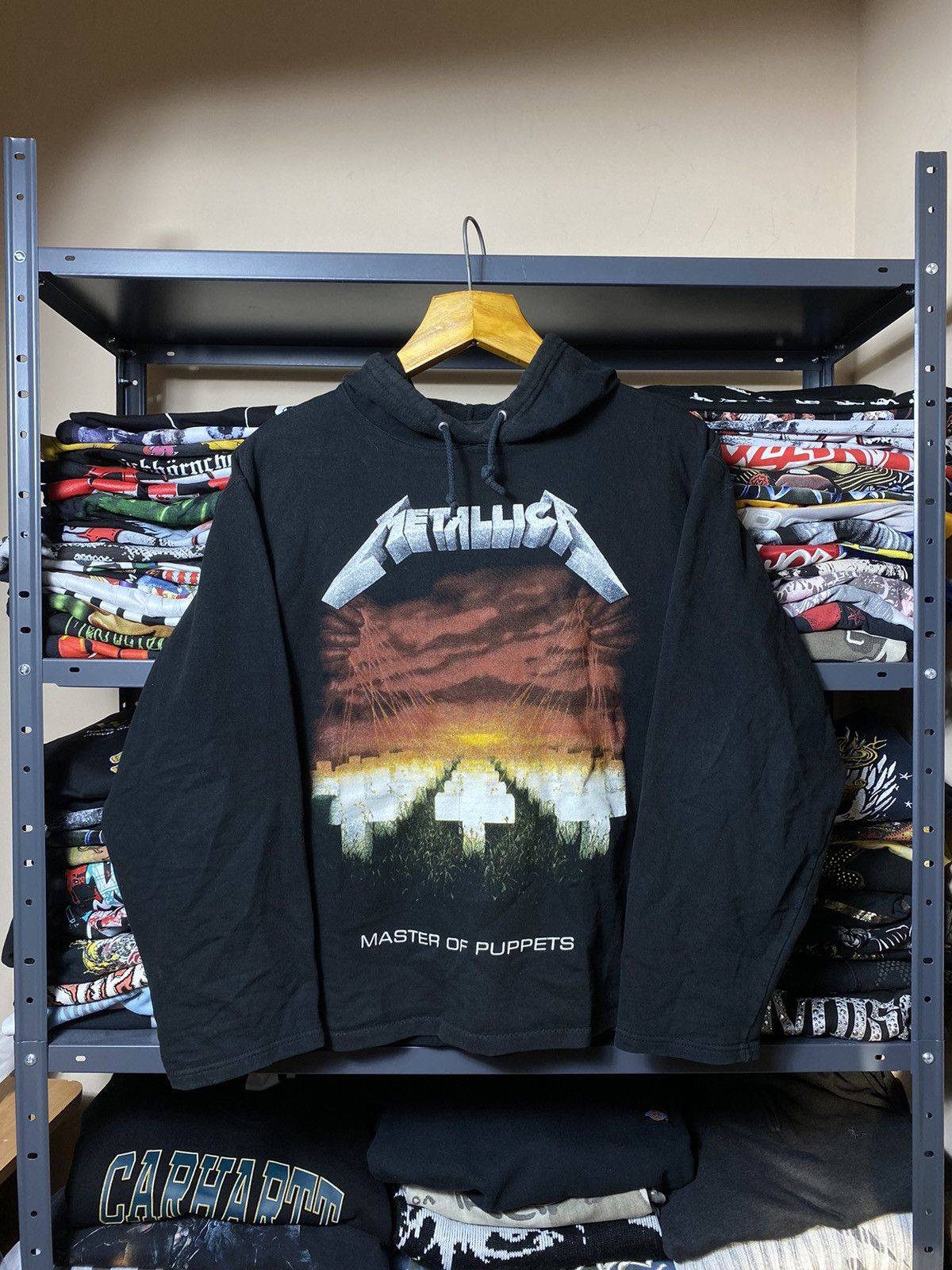 image of Band Tees x Metallica Vintage Metallica Master Of Puppets 90's Hoodie in Black, Men's (Size Large)