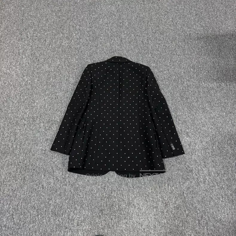 Balenciaga Balenciaga Black Sequined Waterdrop Blazer Size XS / US 0-2 / IT 36-38 - 2 Thumbnail
