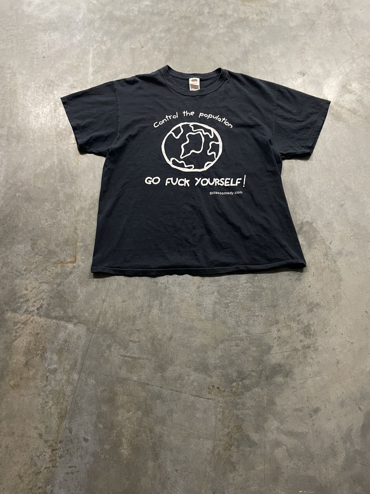 Image of Vintage Y2K Control The Population Fuck Yourself T Shirt in Black, Men's (Size XL)