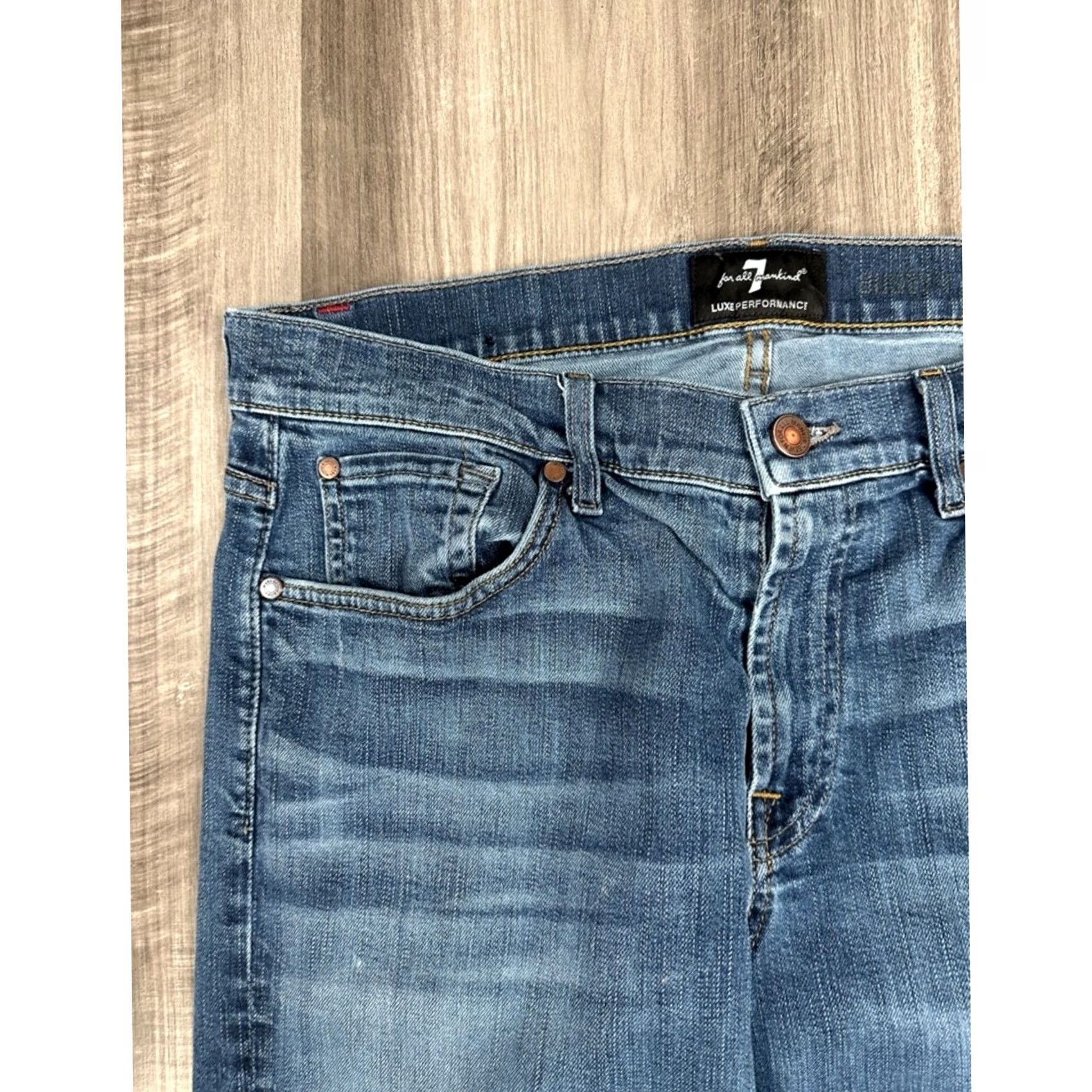 7 For All Mankind 7 For All Mankind Luxe Performance Austyn Relaxed Straight Jeans - 36 Blue Mens Jeans 7 For All Mankind Size US 36 / EU 52 - 5 Thumbnail