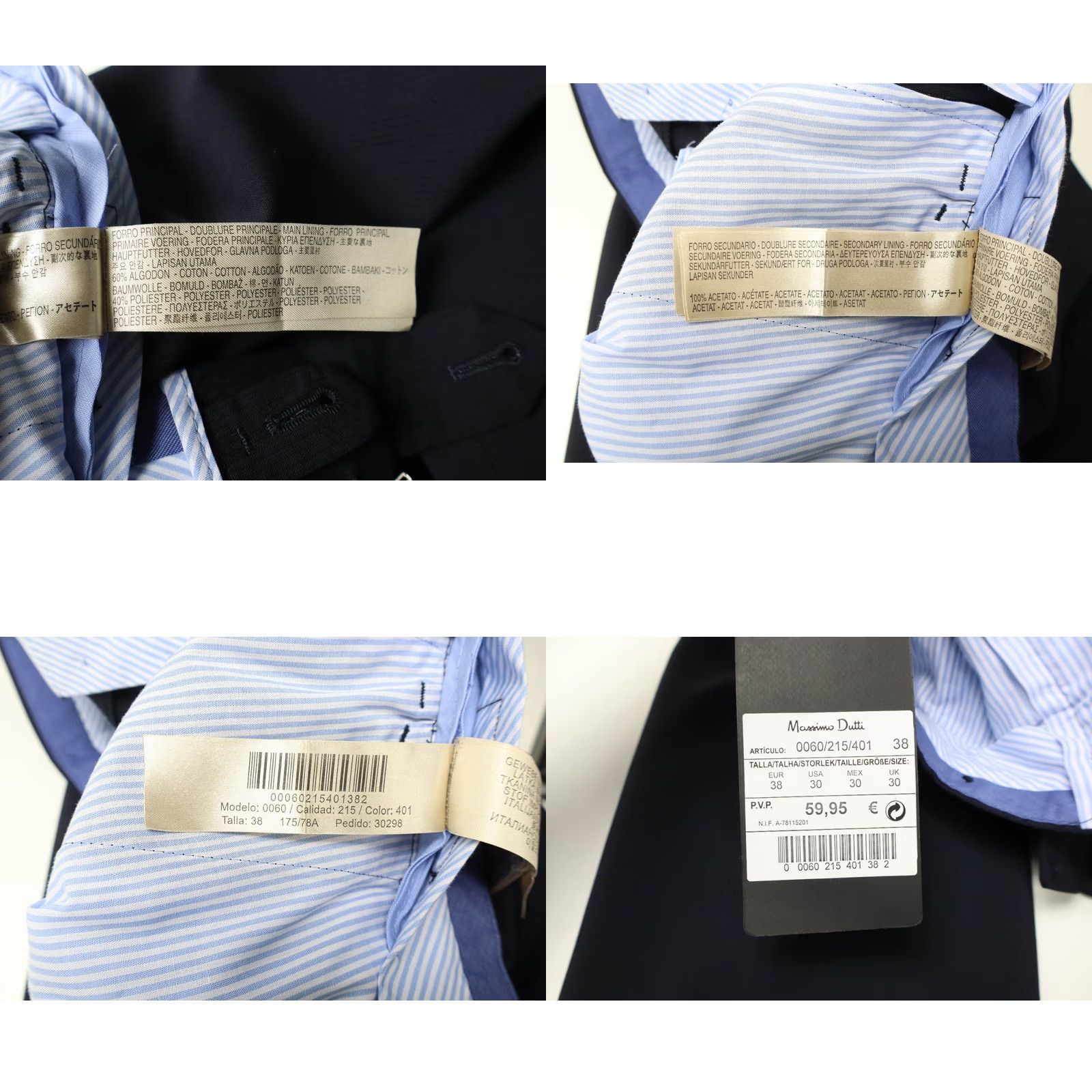 Massimo Dutti Massimo Dutti Pleated Mens UK 30 Black Trousers Men Zip Fly Pure Wool Tapered Fit Size US 30 / EU 46 - 8 Thumbnail