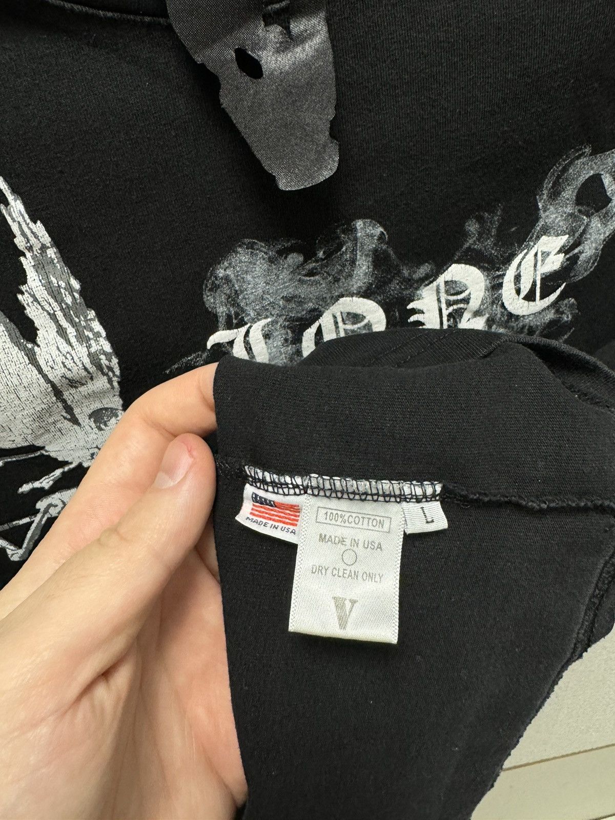 Other VLone made in USA V big logo black t-shirt L sz Size US L / EU 52-54 / 3 - 6 Thumbnail