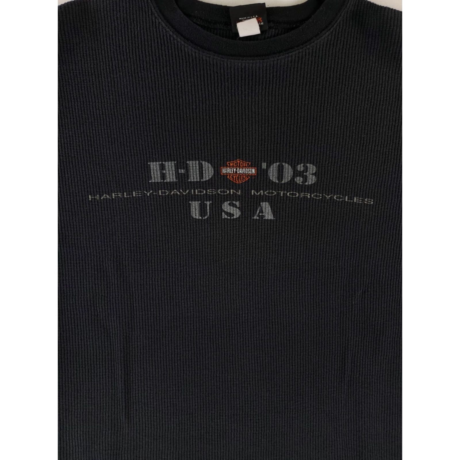 Harley Davidson VINTAGE Harley-Davidson VTG Y2K Thermal Long Sleeve Shirt Made USA Black Mens L Size US L / EU 52-54 / 3 - 2 Thumbnail