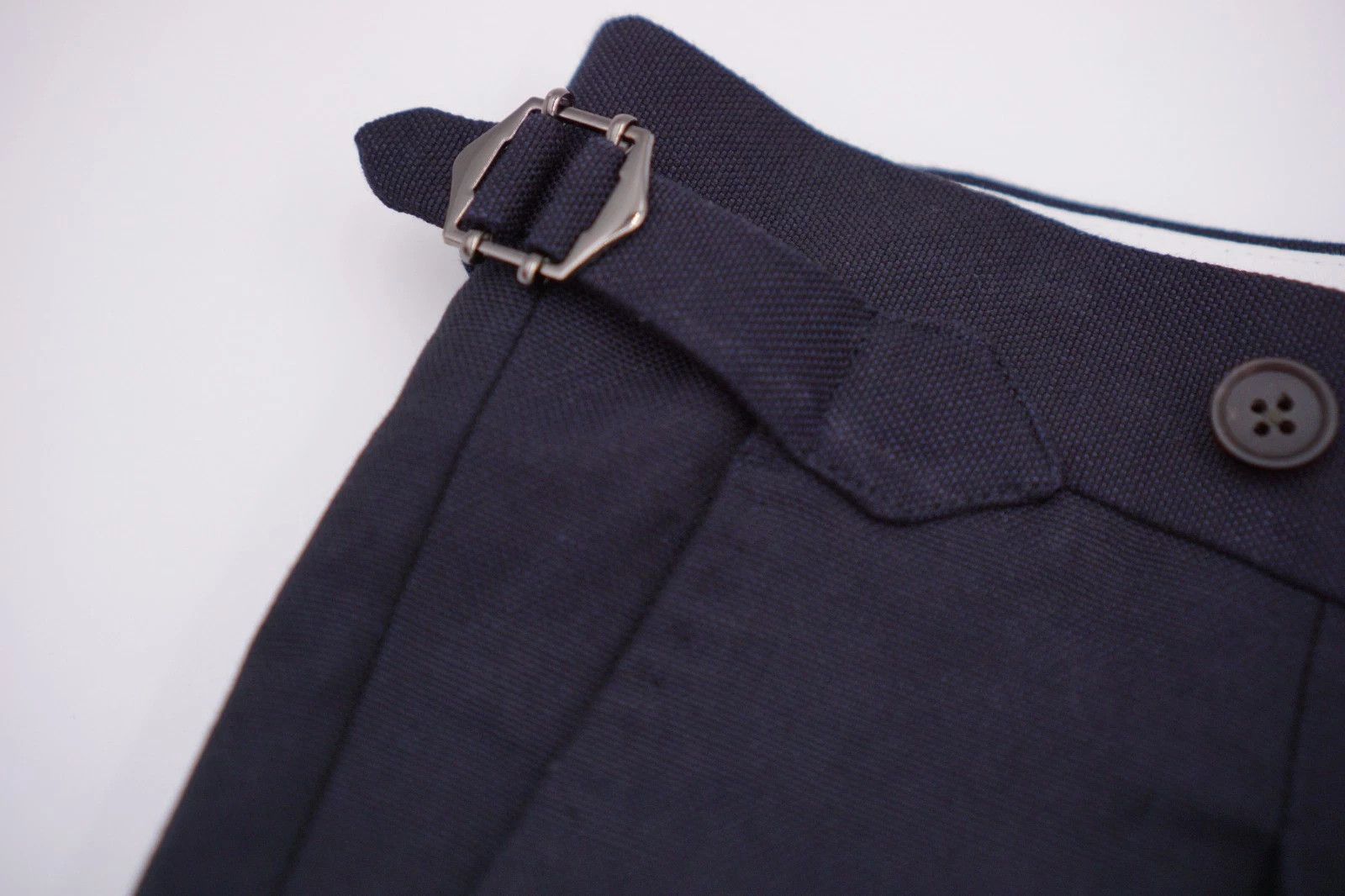 Suitsupply Men Suitsupply Trousers Navy Blue Viga ZC Cotton Linen US38 Size 38R - 4 Thumbnail