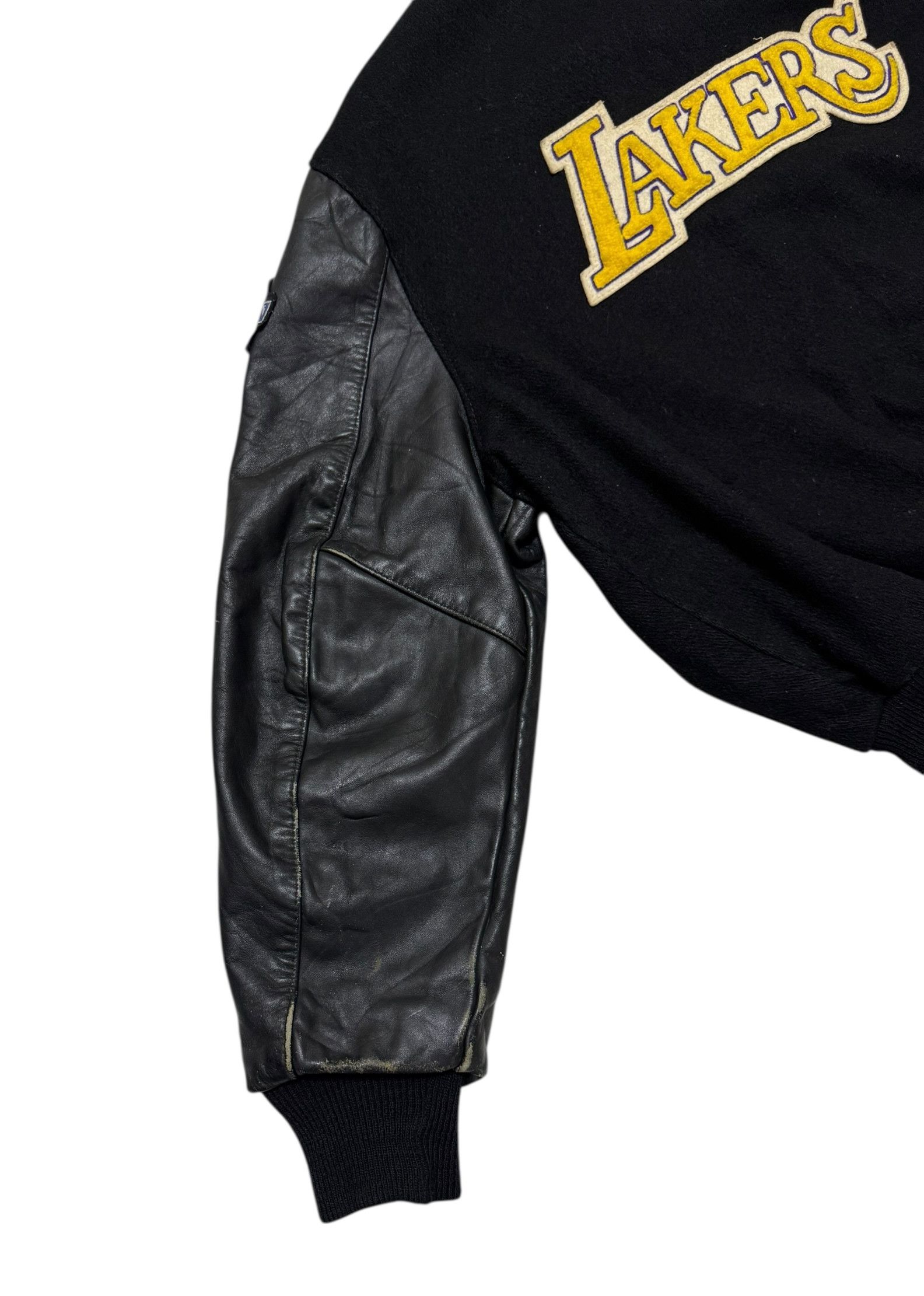 Delong Delong Lakers Big Logo Leather Wool Varsity Jacket Size US L / EU 52-54 / 3 - 12 Thumbnail