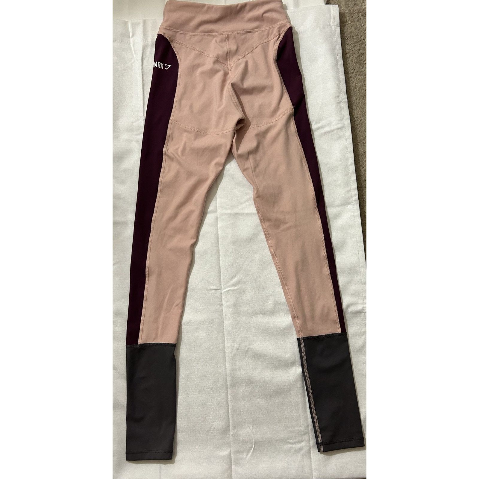 Gymshark NWT-Women's Gymshark Illusion Leggings-Pink/Maroon Size XS Size 26" / US 2 / IT 38 - 3 Thumbnail