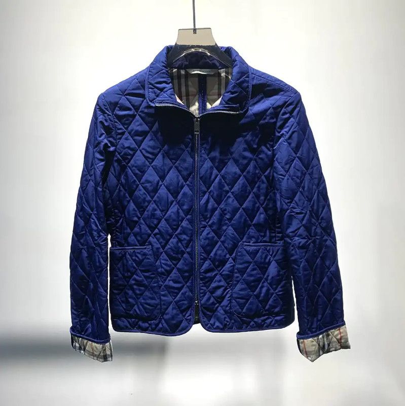 Burberry Burberry Blue Quilted Cotton Women's Jacket Size S / US 4 / IT 40 - 1 Thumbnail