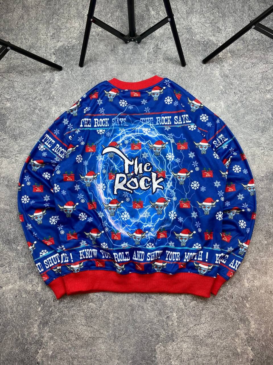 Vintage × WWE The Rock Ugly Holiday WWE Size US M / EU 48-50 / 2 - 3 Thumbnail