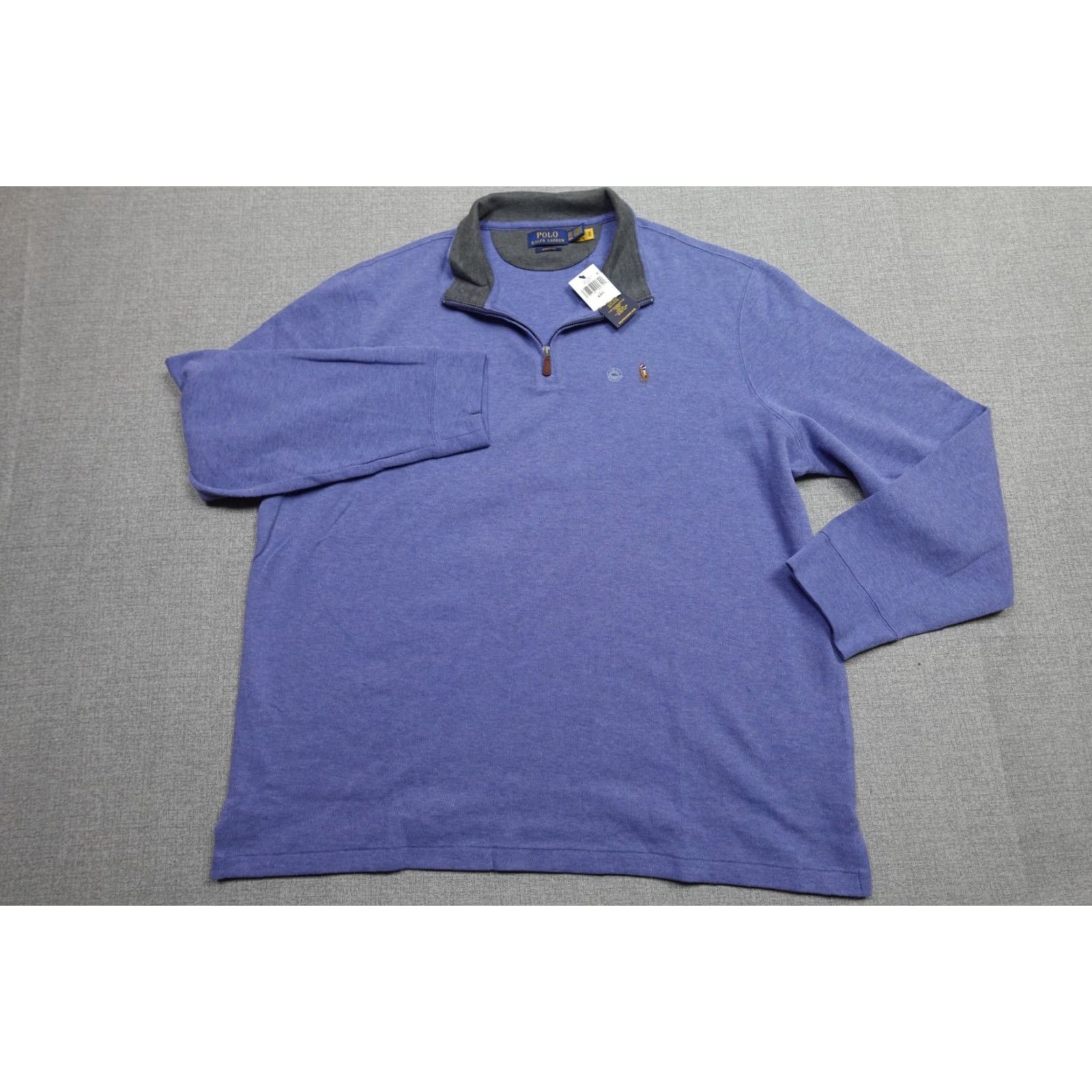 Polo Ralph Lauren Polo Ralph Lauren Estate Rib Quarter Zip Sweater Mens 2XL Blue Cotton Pullover Mock Neck Zip Knit Crewneck Polo Pony Logo Classic Fit Casual Size US XXL / EU 58 / 5 - 5 Thumbnail