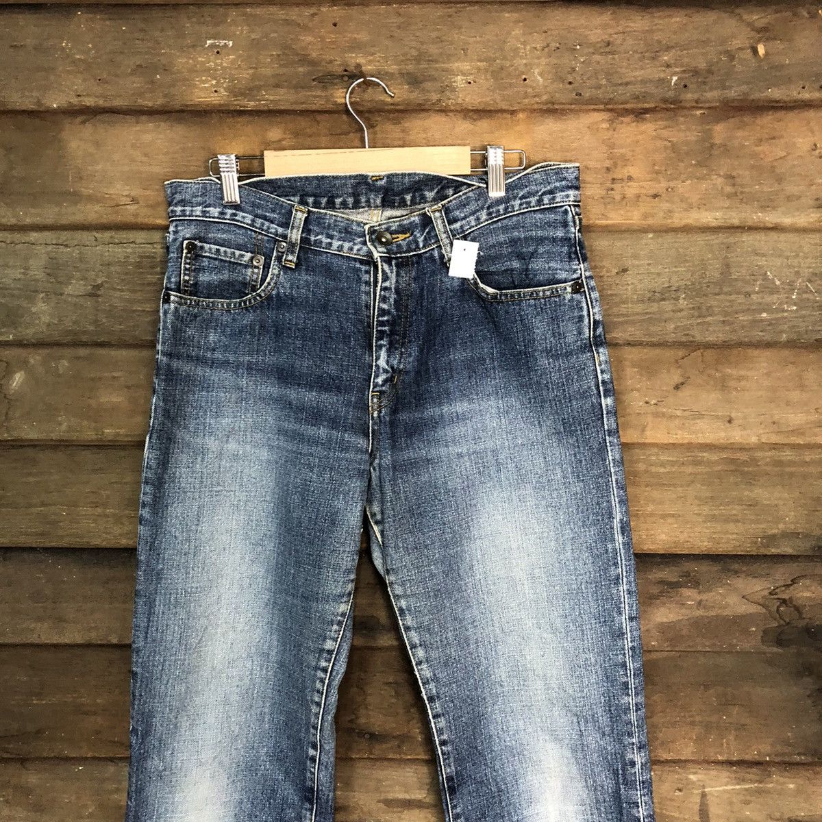 Japanese Brand Uniqlo japan vintage Blue faded jeans Denim Pants #7390 Size US 31 - 2 Thumbnail