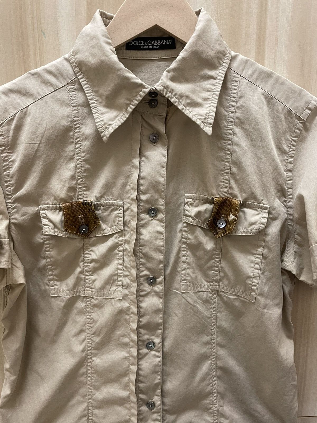 Dolce & Gabbana Dolce & Gabbana SS05 Shirt Real Python Leather Pocket Flaps Size M / US 6-8 / IT 42-44 - 3 Thumbnail