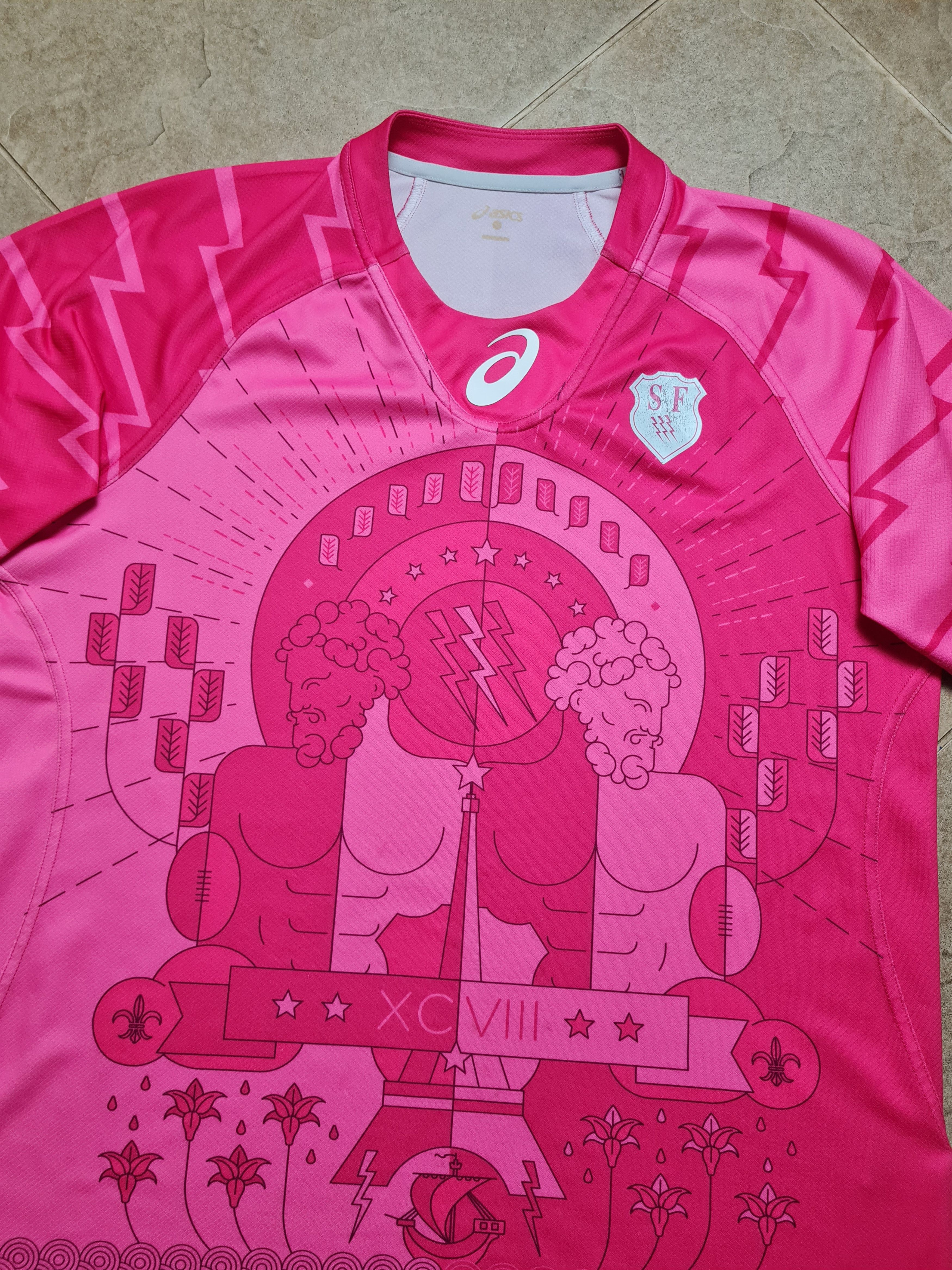 Asics ASICS JERSEY RUGBY STADE FRANCAIS Paris France 2015-16 Size US M / EU 48-50 / 2 - 3 Thumbnail