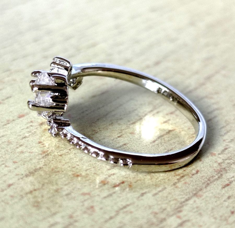 Designer × Vintage Vintage Punk Floral Star Crystal Silver Ring Unique Rave Size ONE SIZE - 2 Thumbnail