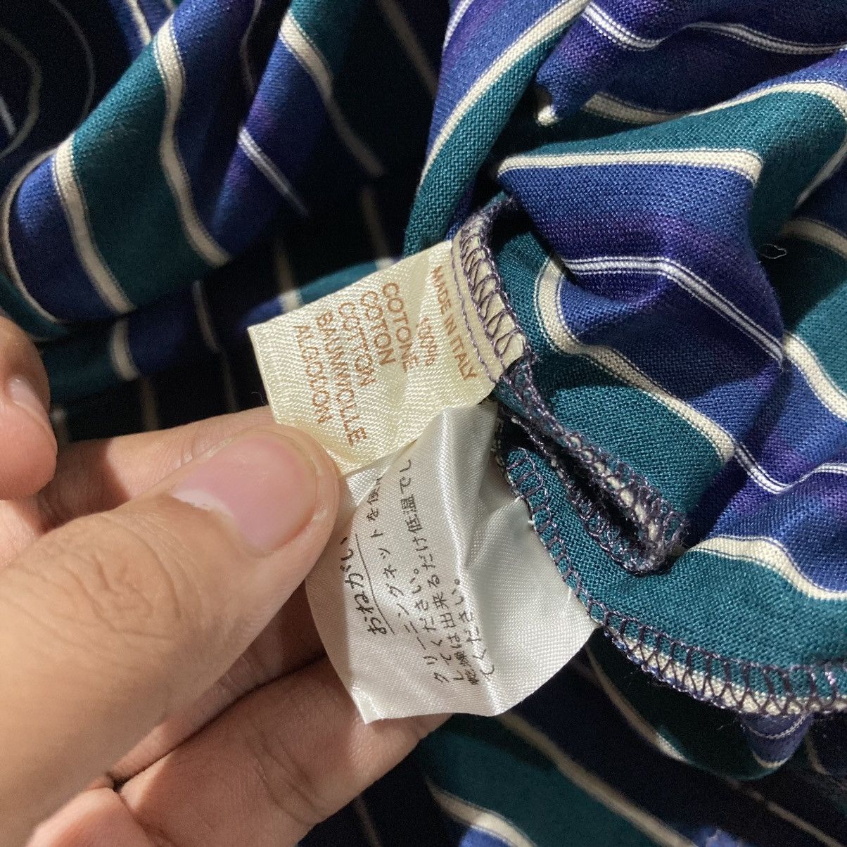 Japanese Brand 🇮🇹 1990s Vintage Pavesi Polvato Silk Striped Shirt Luxury Size US L / EU 52-54 / 3 - 18 Thumbnail