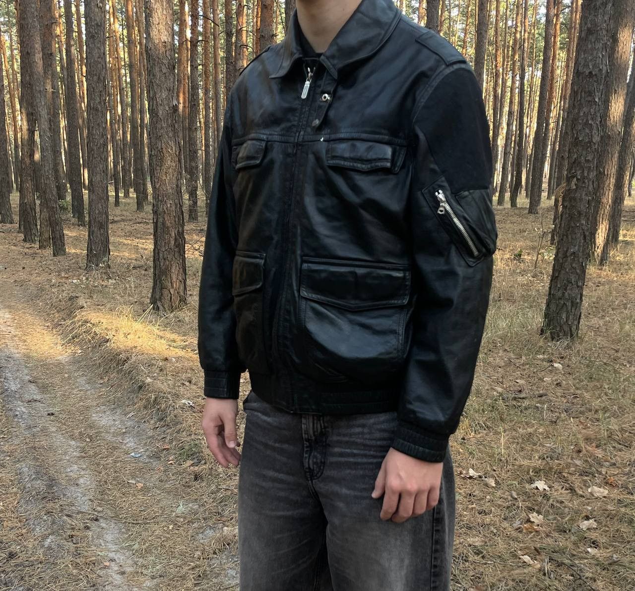 Hysteric Glamour Polizei Vintage OG German Leather Boxy Black Zip Jacket Rare Size US L / EU 52-54 / 3 - 4 Thumbnail