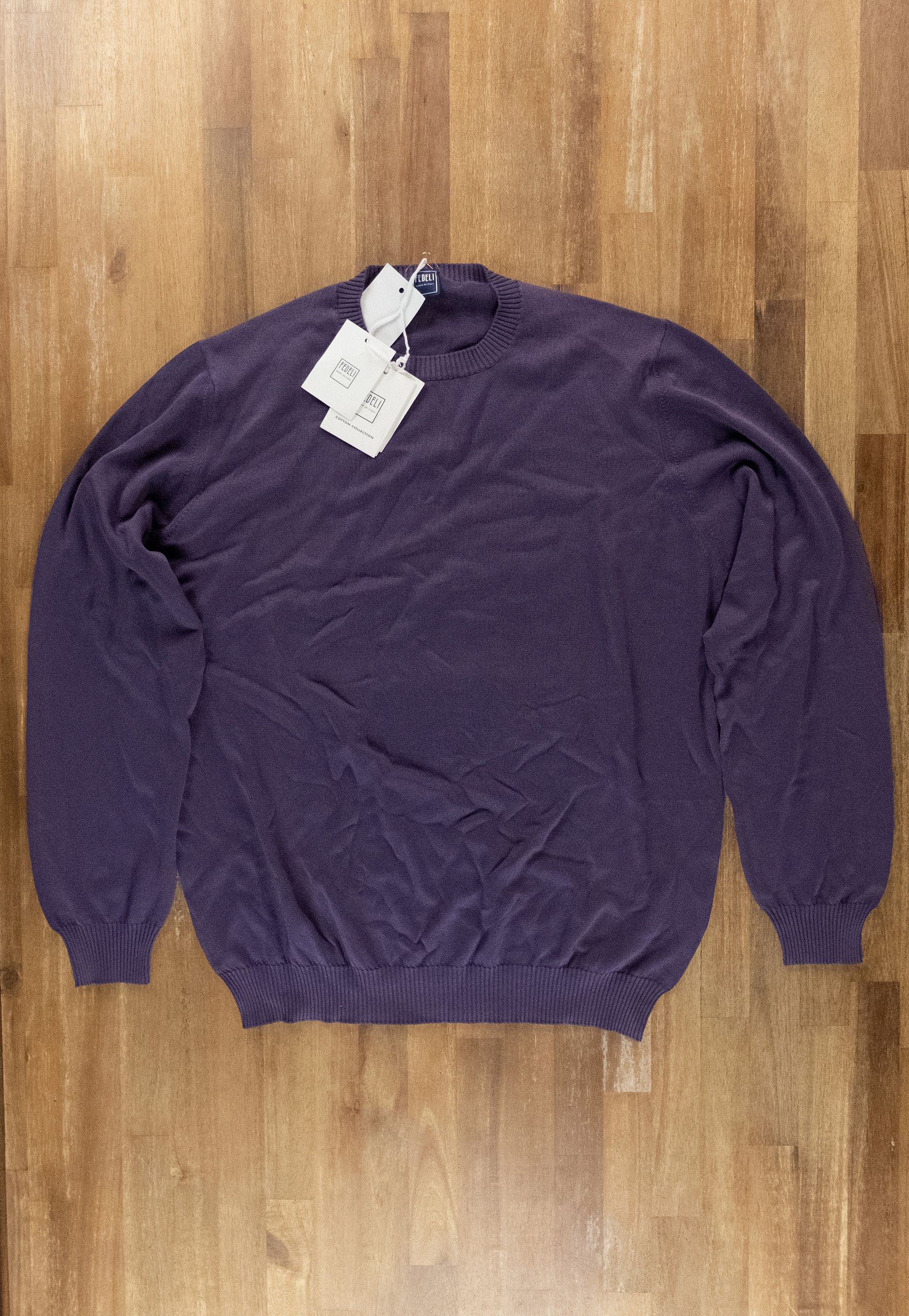Fedeli FEDELI Italy purple knit cotton crewneck sweater XXL q Size US XXL / EU 58 / 5 - 1 Thumbnail