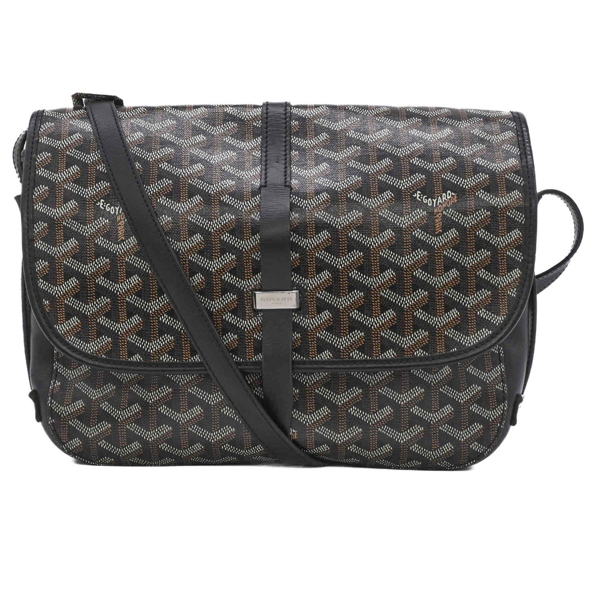 GOYARD Belvedere MM Black Shoulder Bag with Strap for Men and Women