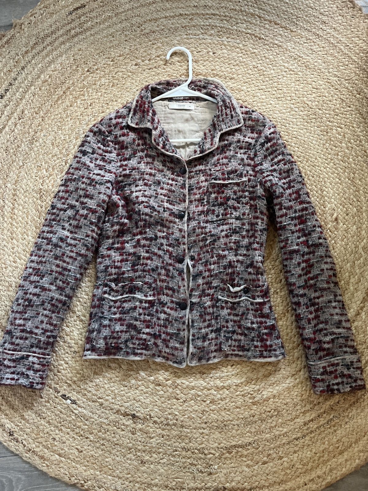 Prada vintage CLOSED Tweed Button-Up Jacket Size M / US 6-8 / IT 42-44 - 1 Thumbnail