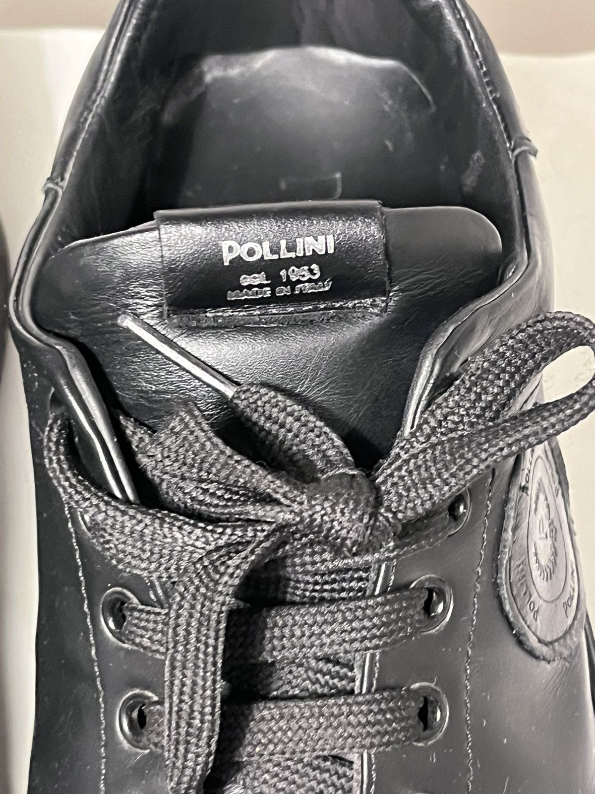 Pollini Pollini 1953 Black Leather Low Top Sneakers Size US 10.5 / EU 43-44 - 8 Thumbnail