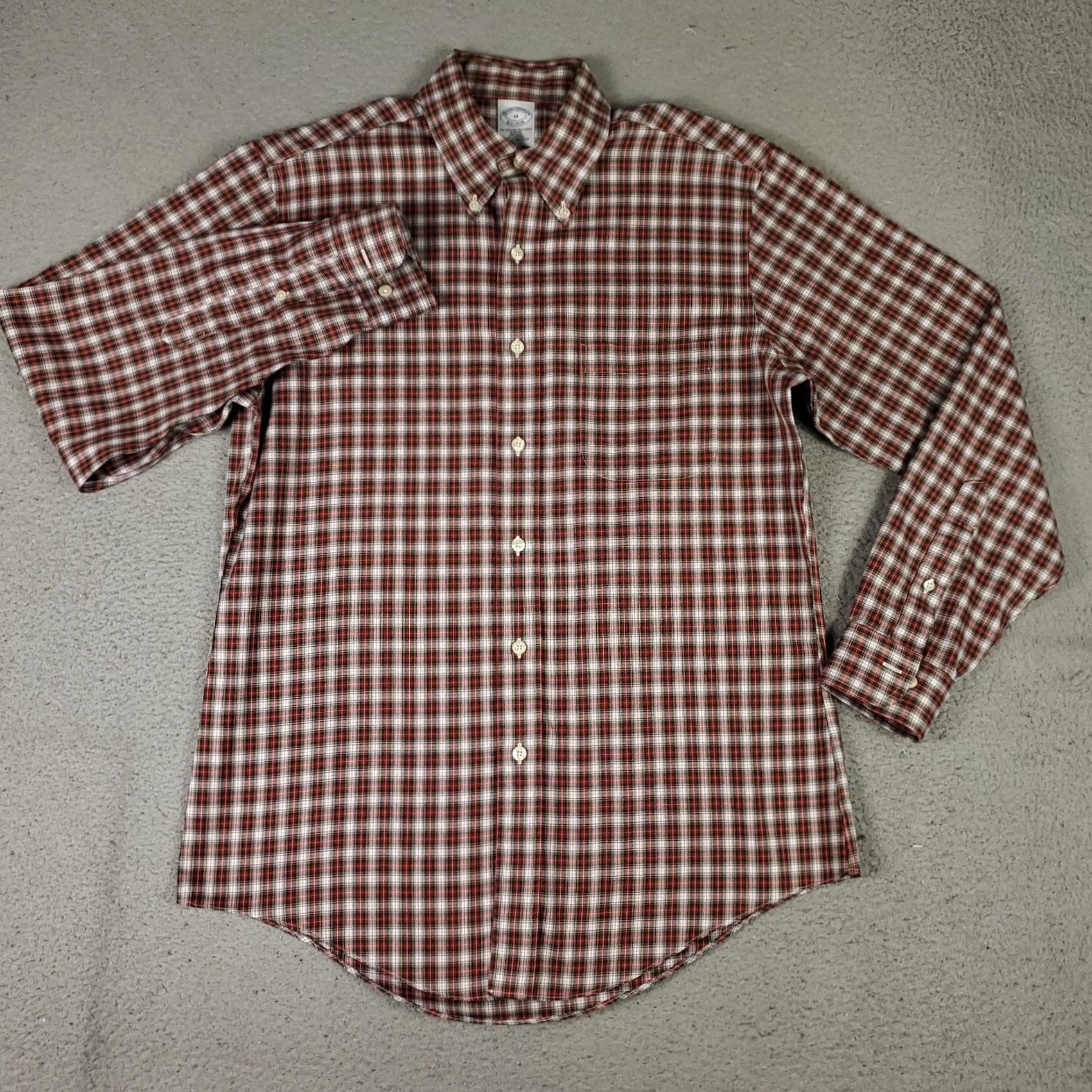 Brooks Brothers Brooks Brothers Shirt Mens Medium Red Plaid Slim Fit Button Up Long Sleeve Size US M / EU 48-50 / 2 - 3 Thumbnail