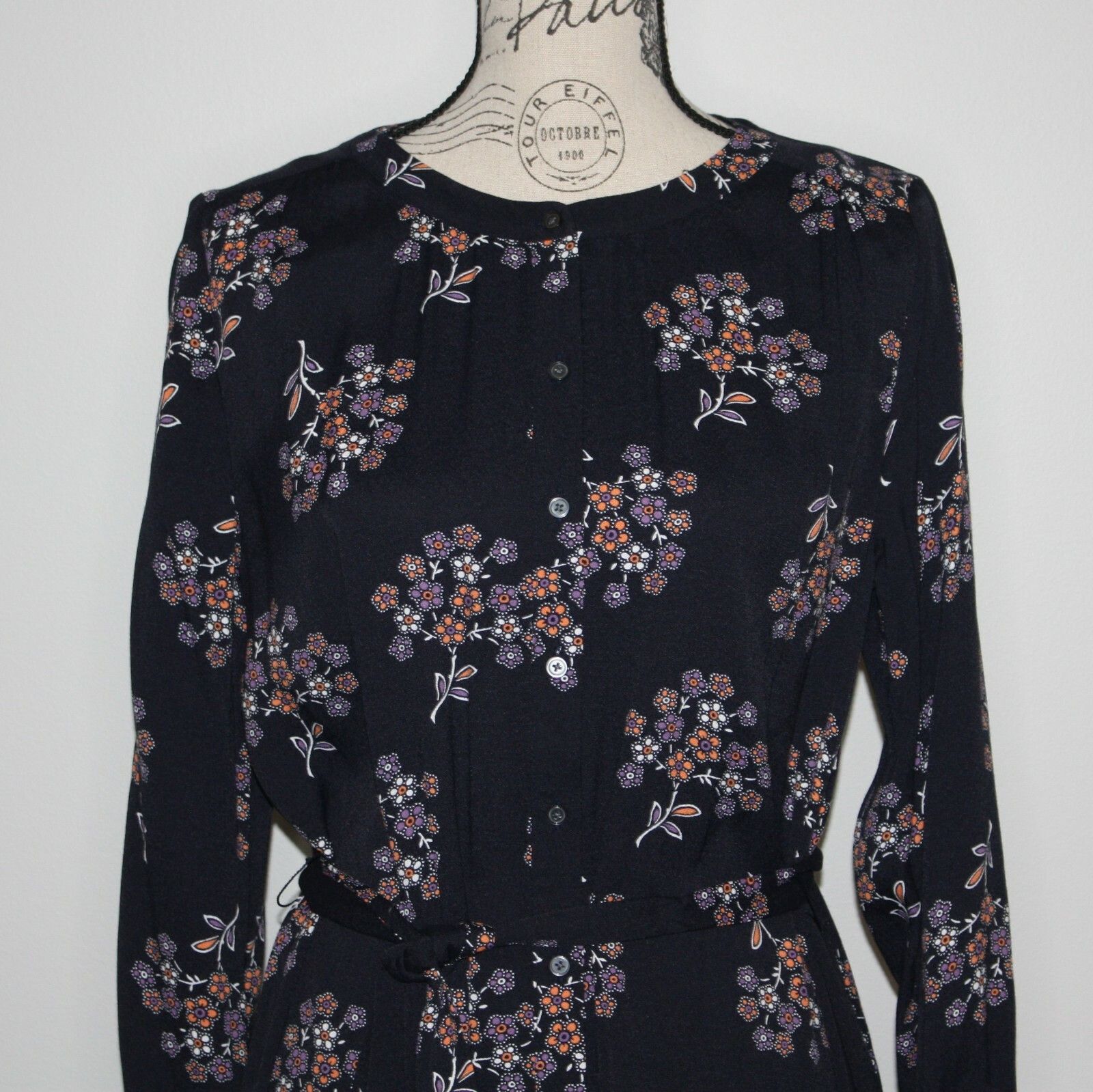 Loft Anemone Floral Shirtdress In Fresh Navy Color and size M NWT Size M / US 6-8 / IT 42-44 - 6 Thumbnail