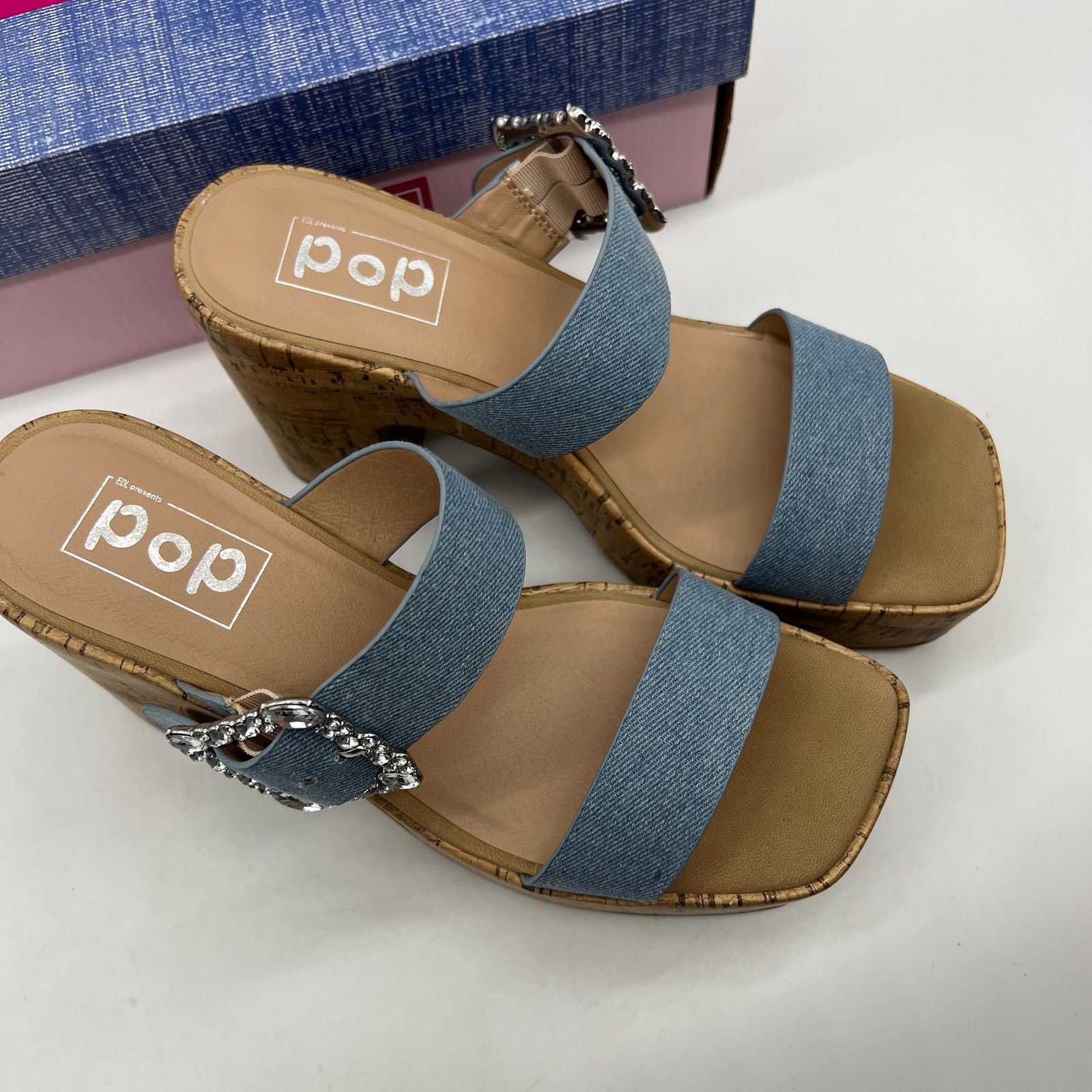 Other Pop Womens Kallie Heeled Sandals Pink Fuschia Multicolor Size US 8.5 / IT 38.5 - 6 Thumbnail