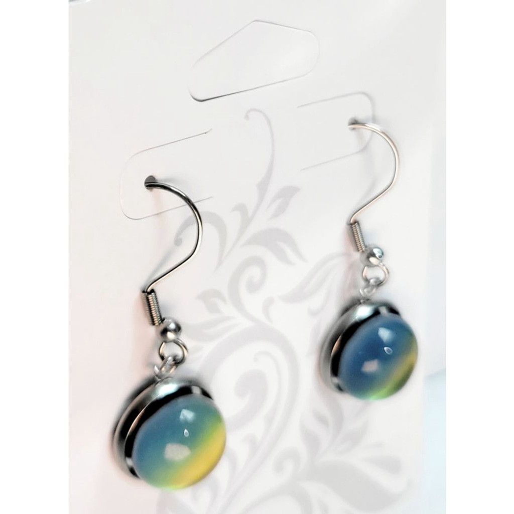 Handmade Trending Mood changing cabochon dangle drop earrings Size ONE SIZE - 3 Thumbnail