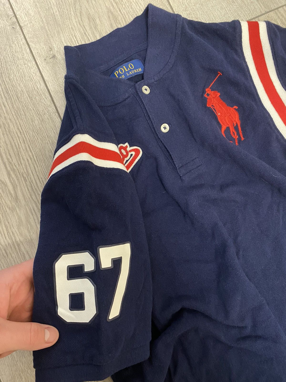 Vintage Vintage Polo Ralph Lauren New York 67 multicolour rugby shir Size US S / EU 44-46 / 1 - 4 Thumbnail