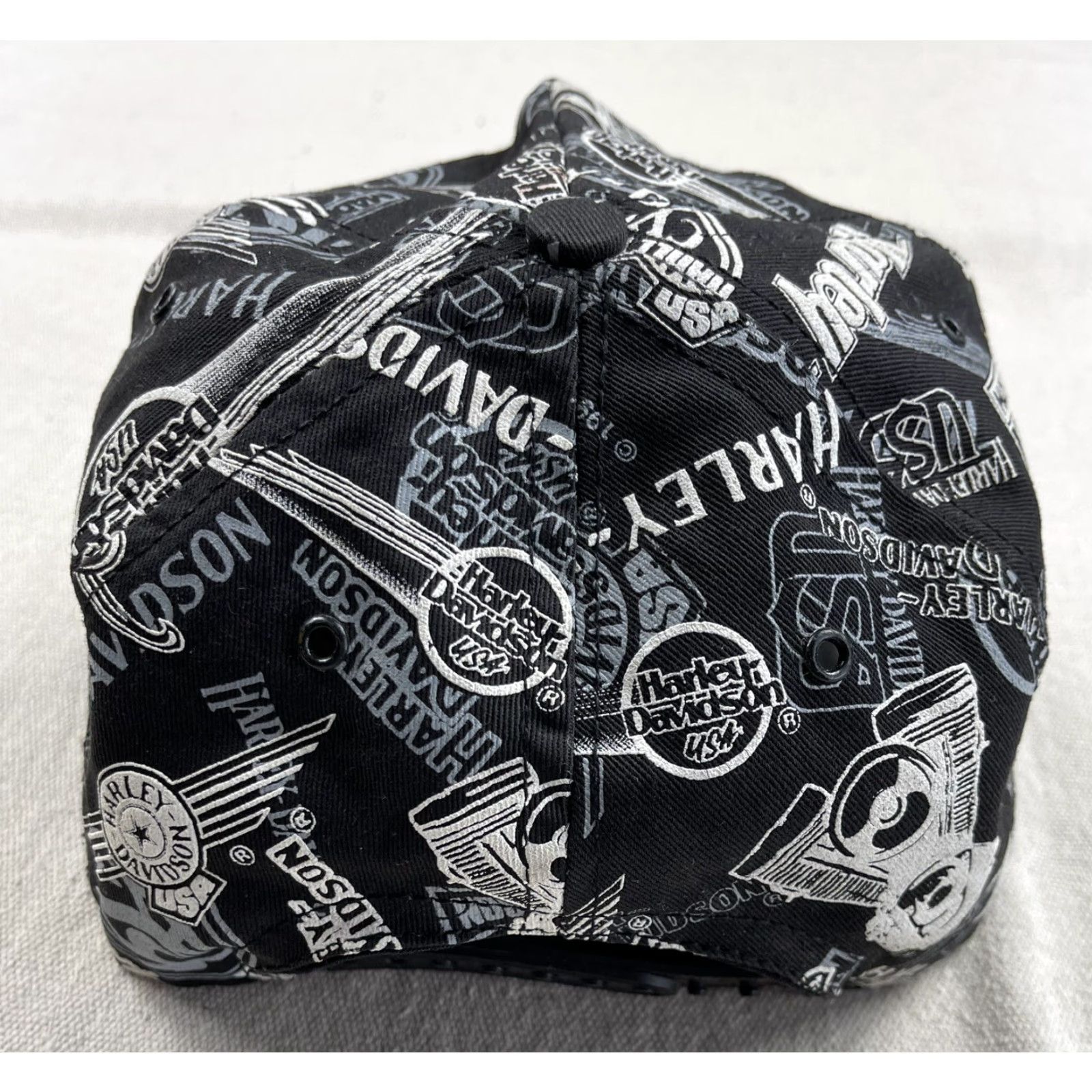 Harley Davidson VINTAGE Harley-Davidson Snapback Hat Lightning Thunder USA 90s Bar Shield AOP Size ONE SIZE - 3 Thumbnail