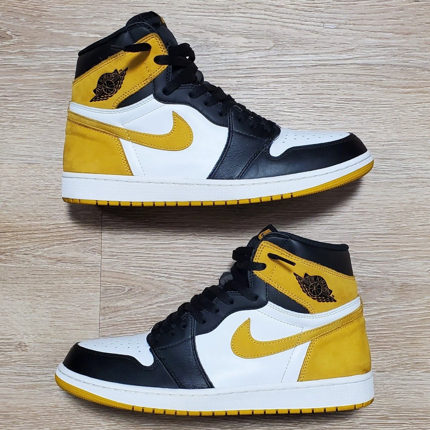 Jordan Brand × Nike Size 12.5 Jordan 1 High Best Hand In Game Yellow Ochre 2018 Size US 12.5 / EU 45-46 - 4 Thumbnail