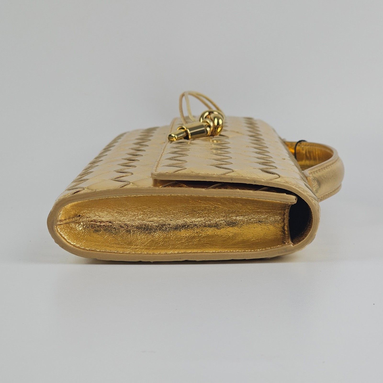 Bottega Veneta BOTTEGA VENETA Andiamo $3700 Gold Leather Top Handle Clutch Size ONE SIZE - 9 Thumbnail